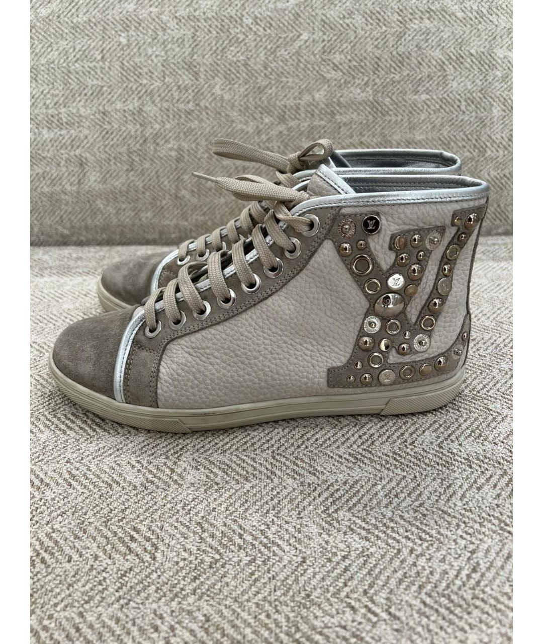 LOUIS VUITTON Белые кожаные кеды, фото 3