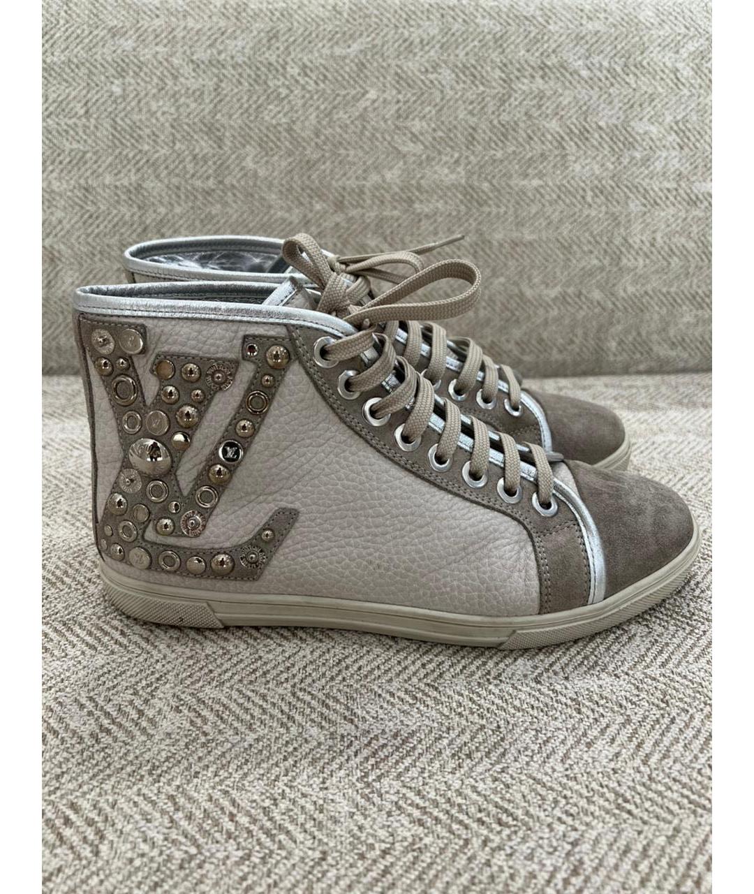 LOUIS VUITTON Белые кожаные кеды, фото 9