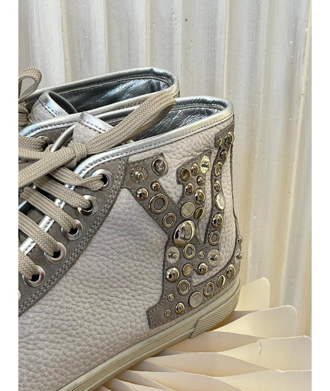 LOUIS VUITTON Белые кожаные кеды, фото 8