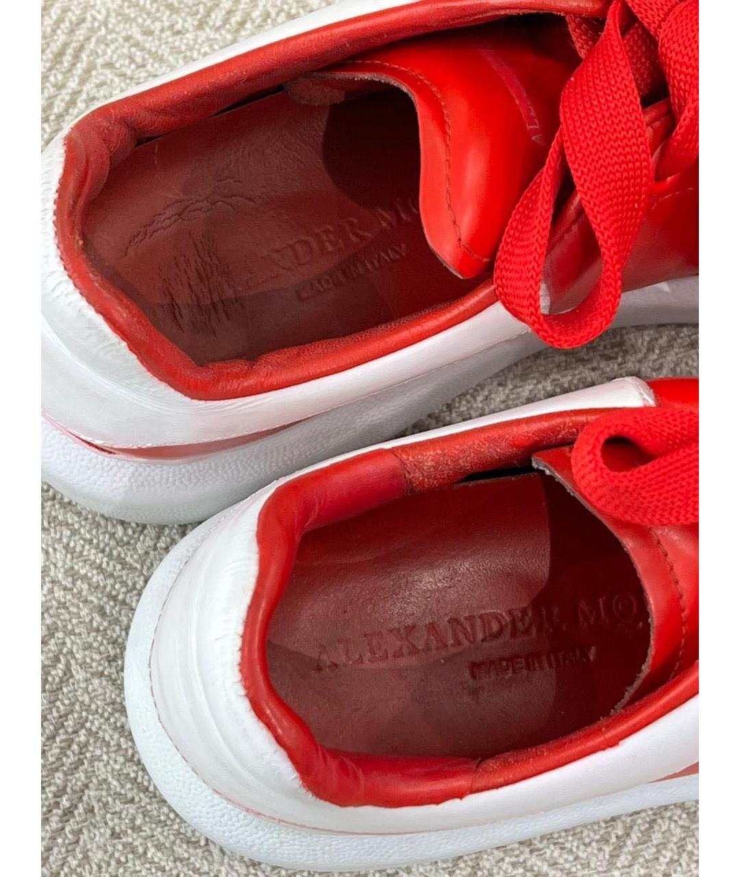 ALEXANDER MCQUEEN Красные кожаные кеды, фото 6