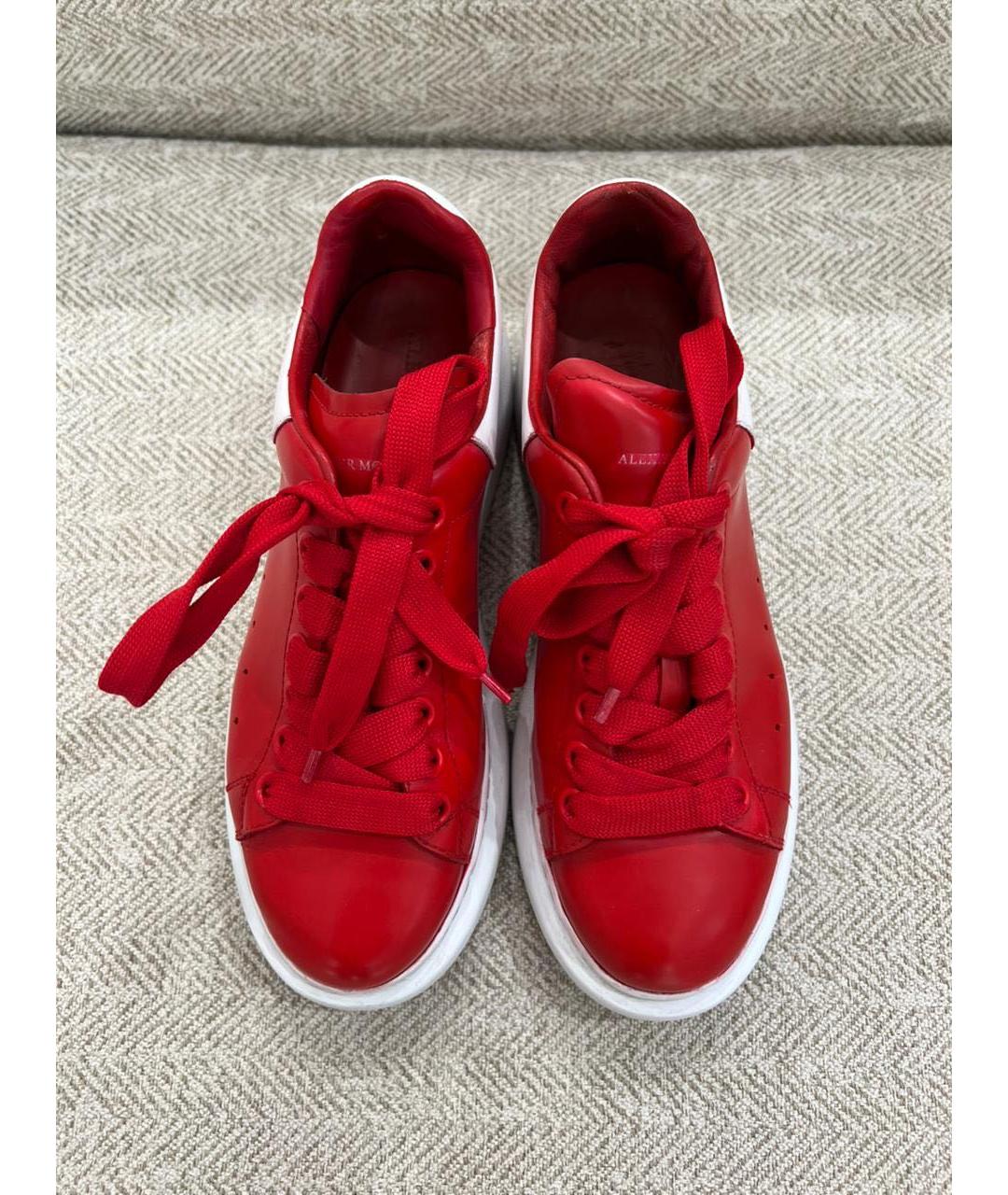 ALEXANDER MCQUEEN Красные кожаные кеды, фото 2