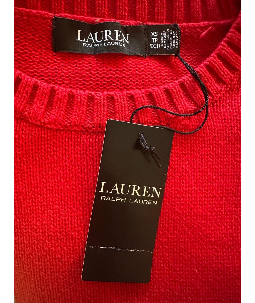 RALPH LAUREN Красный хлопковый джемпер / свитер, фото 3