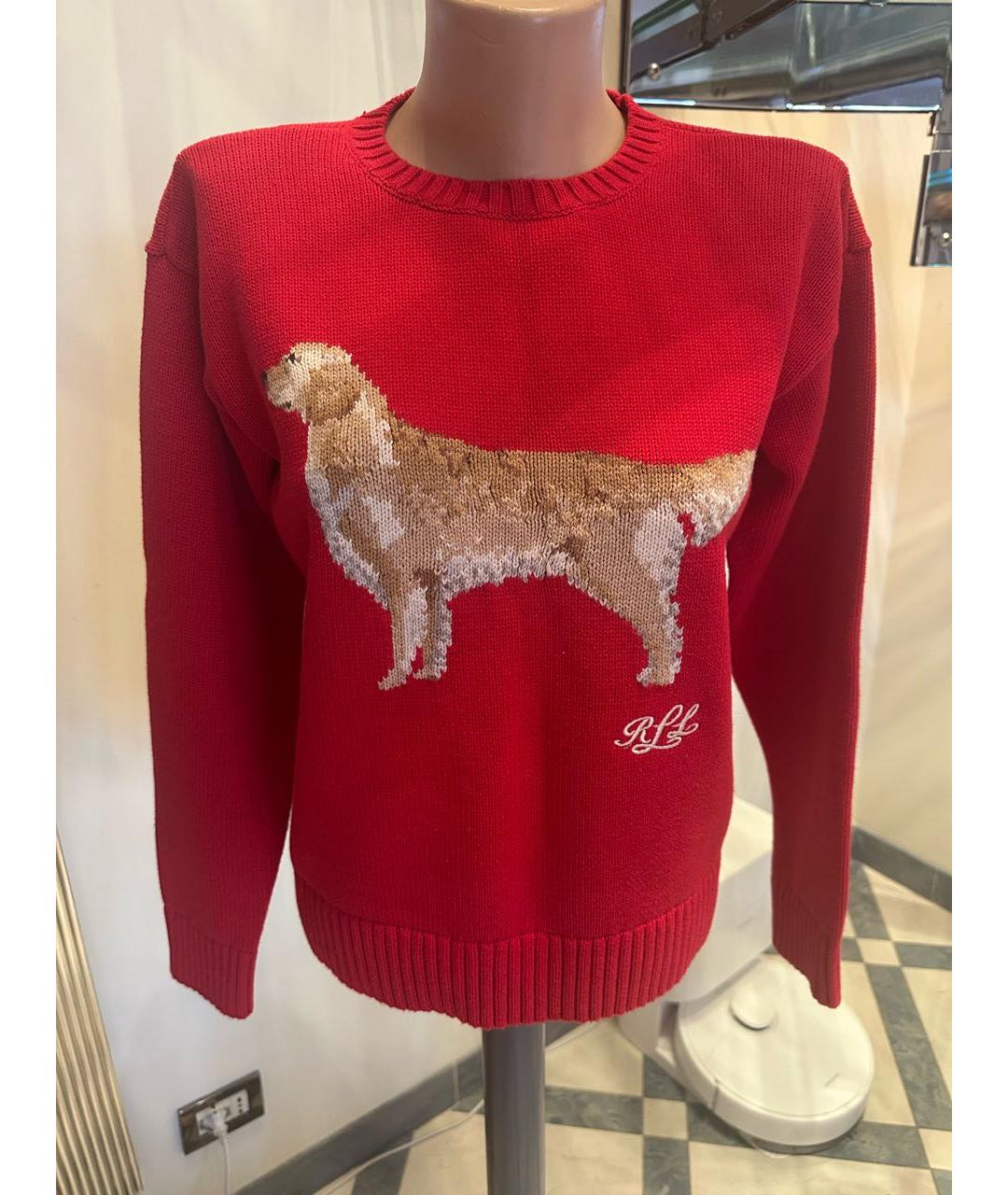 RALPH LAUREN Красный хлопковый джемпер / свитер, фото 9