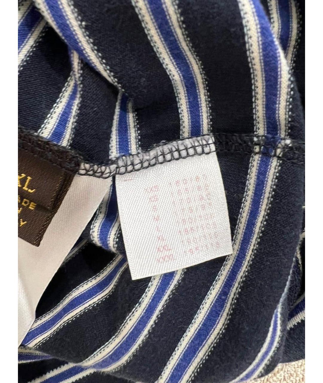 LOUIS VUITTON Темно-синее хлопко-эластановое поло с коротким рукавом, фото 8