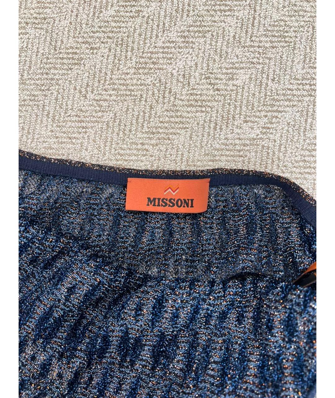 MISSONI Темно-синяя вискозная майка, фото 3
