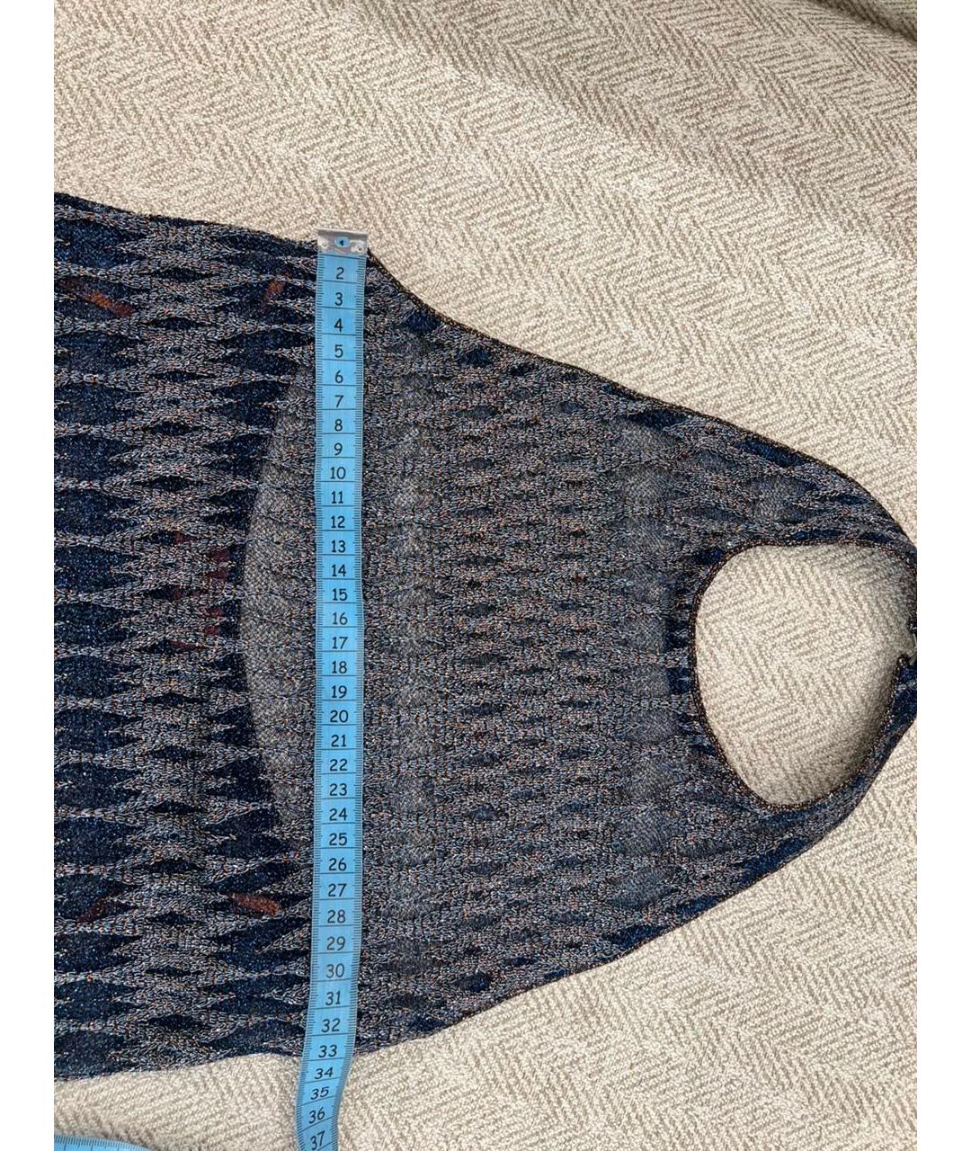 MISSONI Темно-синяя вискозная майка, фото 8