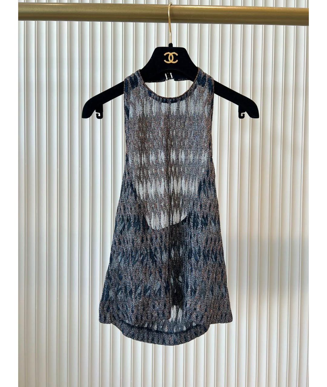 MISSONI Темно-синяя вискозная майка, фото 9