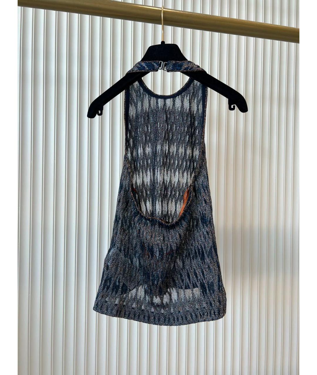 MISSONI Темно-синяя вискозная майка, фото 2
