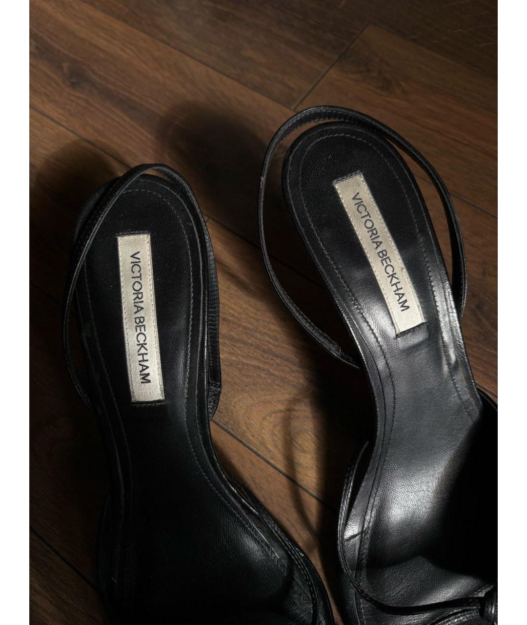 VICTORIA BECKHAM Черные кожаные туфли, фото 3