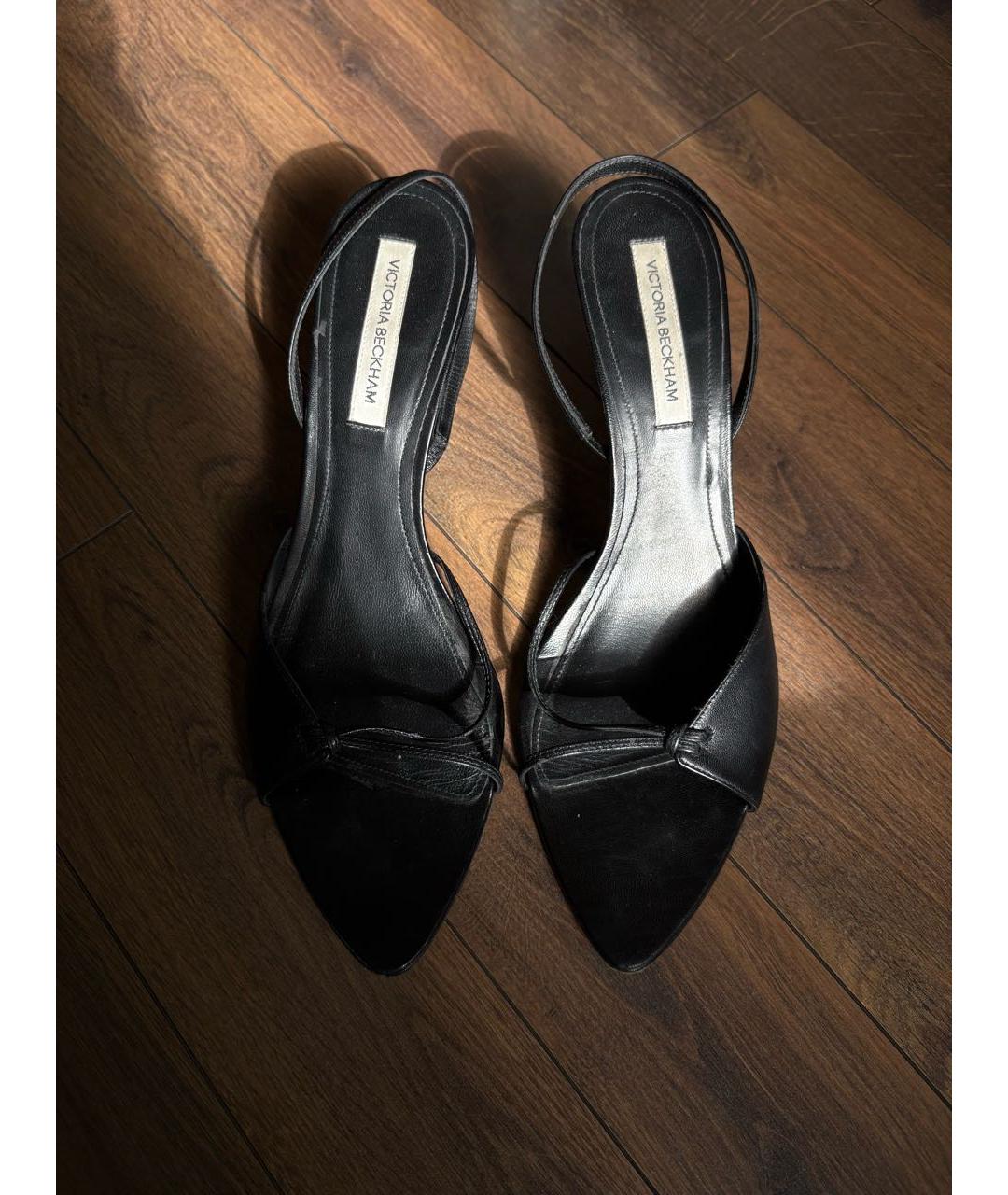 VICTORIA BECKHAM Черные кожаные туфли, фото 2