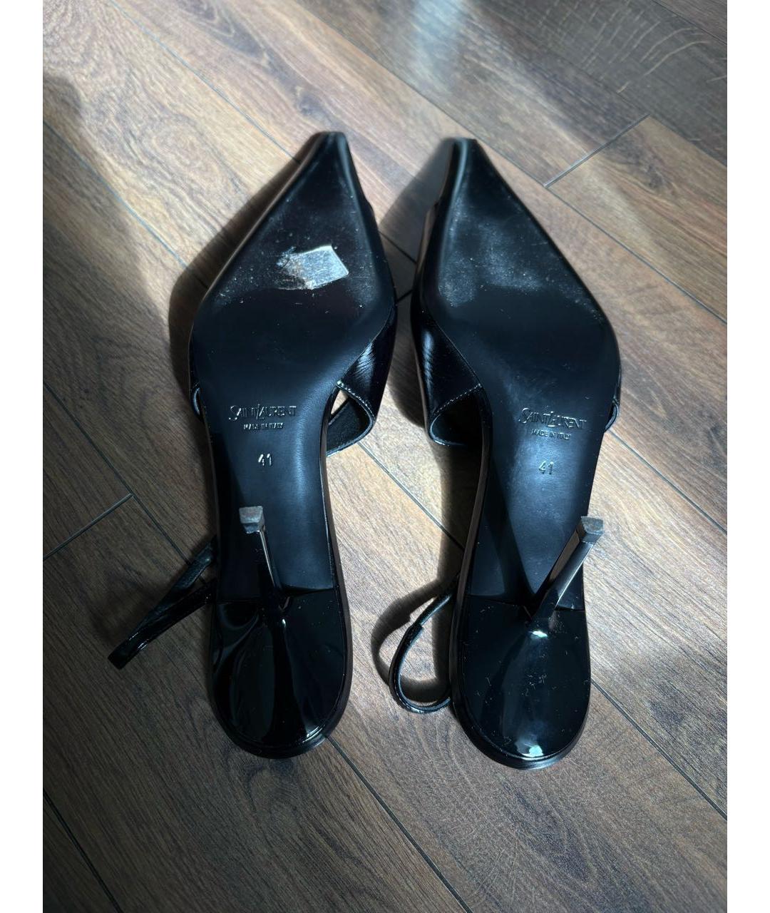 SAINT LAURENT Черные кожаные туфли, фото 8
