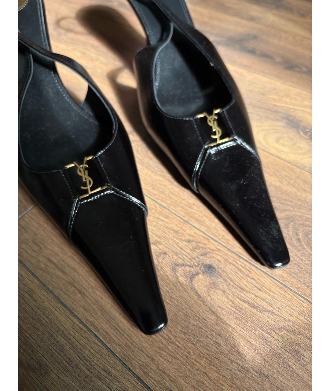 SAINT LAURENT Черные кожаные туфли, фото 6