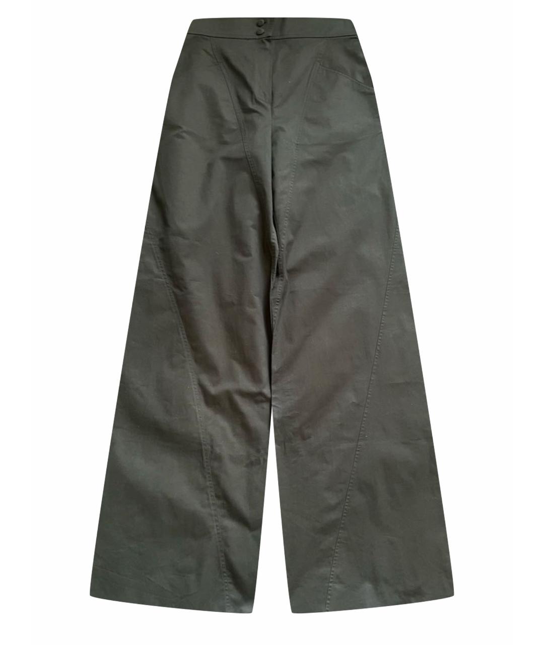 FENDI Черные хлопко-эластановые брюки широкие, фото 1