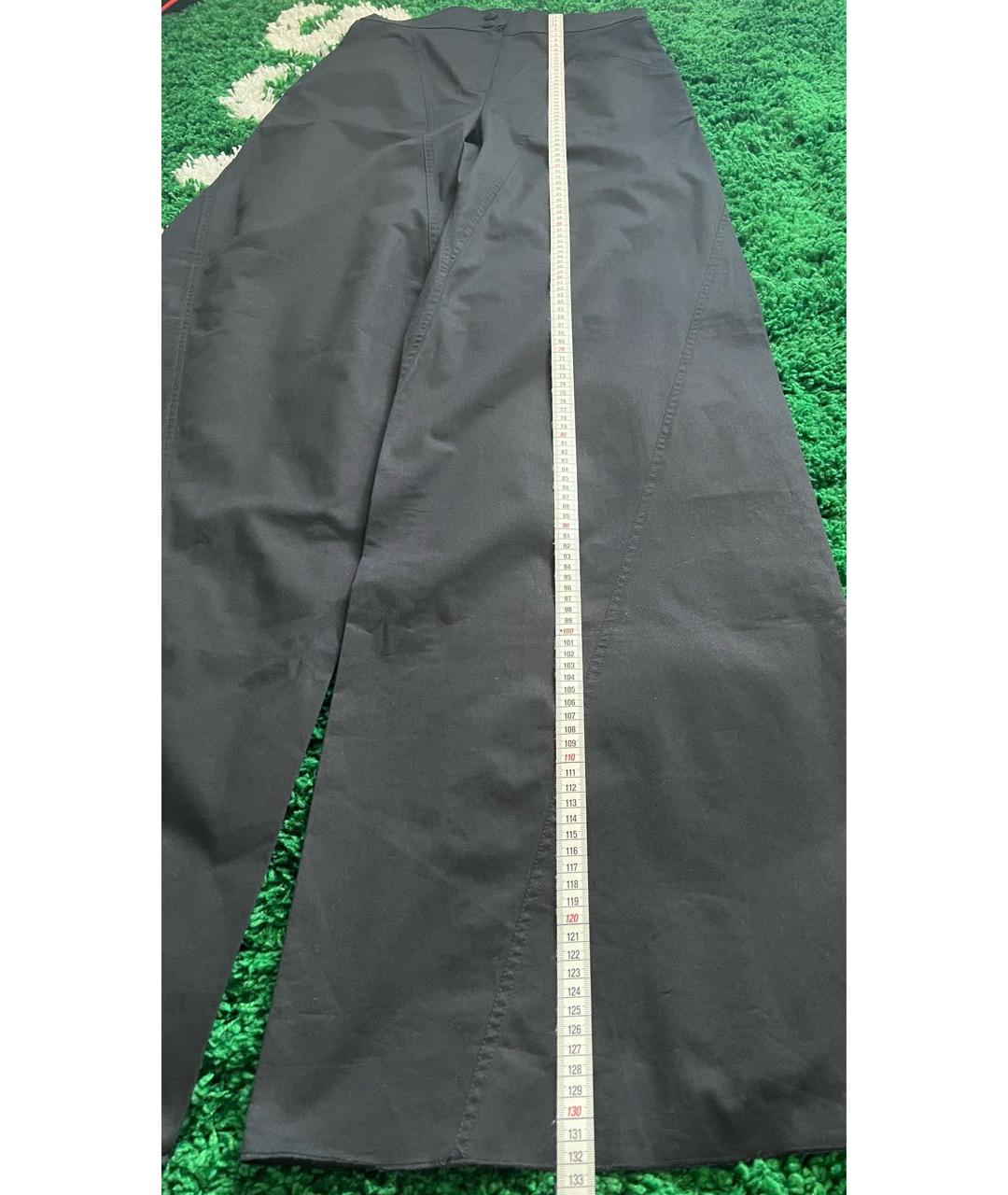 FENDI Черные хлопко-эластановые брюки широкие, фото 8