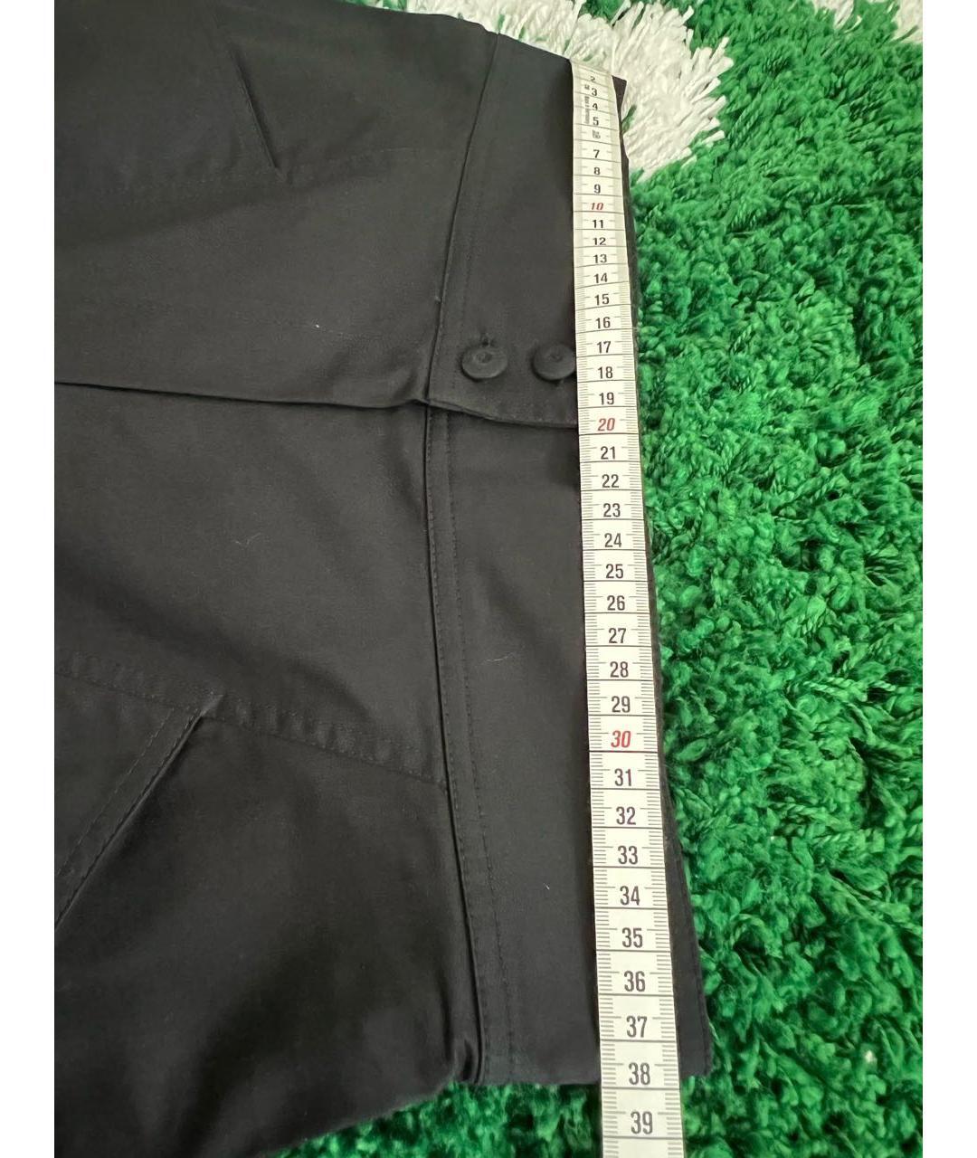 FENDI Черные хлопко-эластановые брюки широкие, фото 6