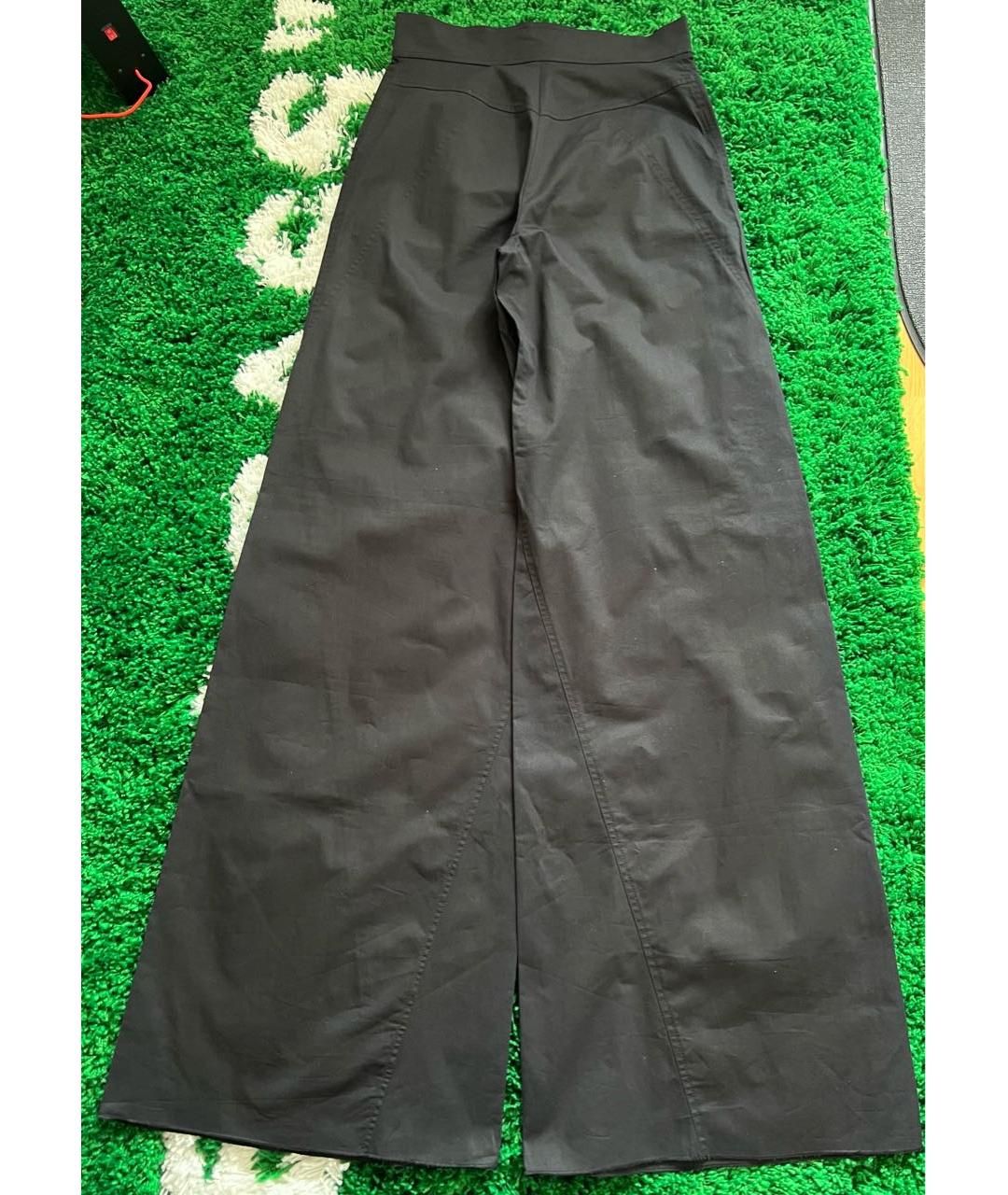 FENDI Черные хлопко-эластановые брюки широкие, фото 5