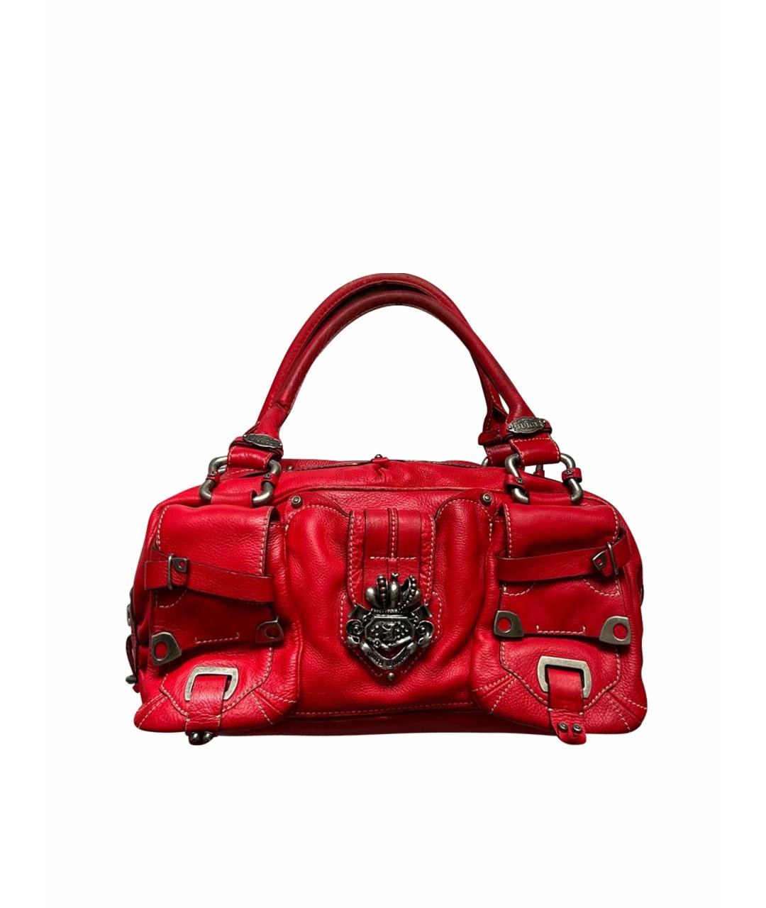 JUICY COUTURE Красная кожаная сумка с короткими ручками, фото 1