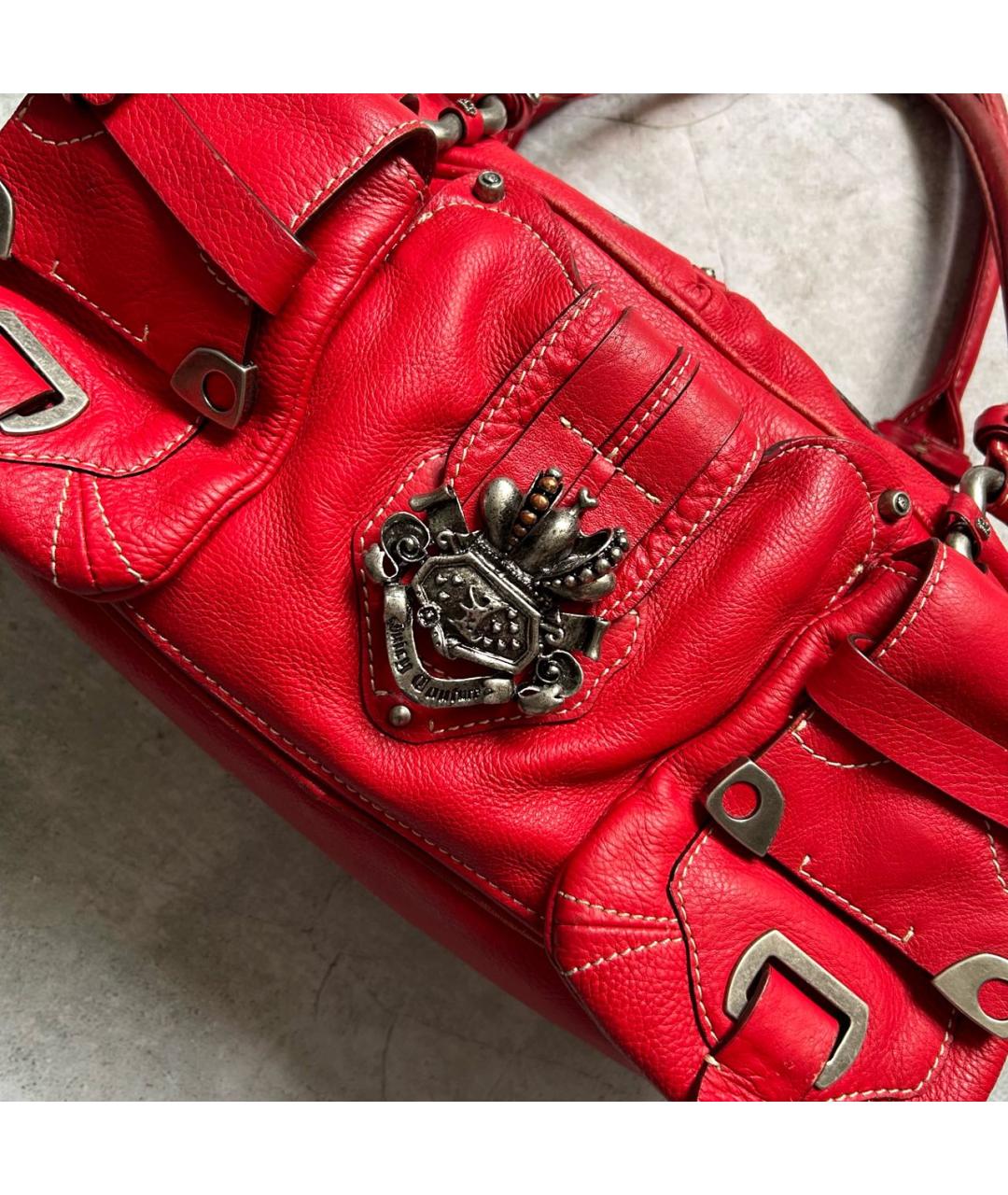 JUICY COUTURE Красная кожаная сумка с короткими ручками, фото 5