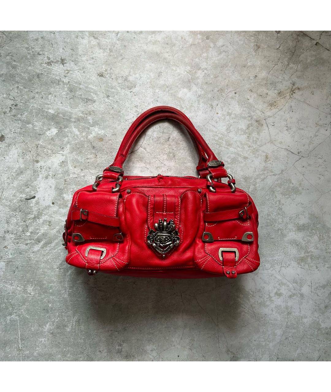 JUICY COUTURE Красная кожаная сумка с короткими ручками, фото 9