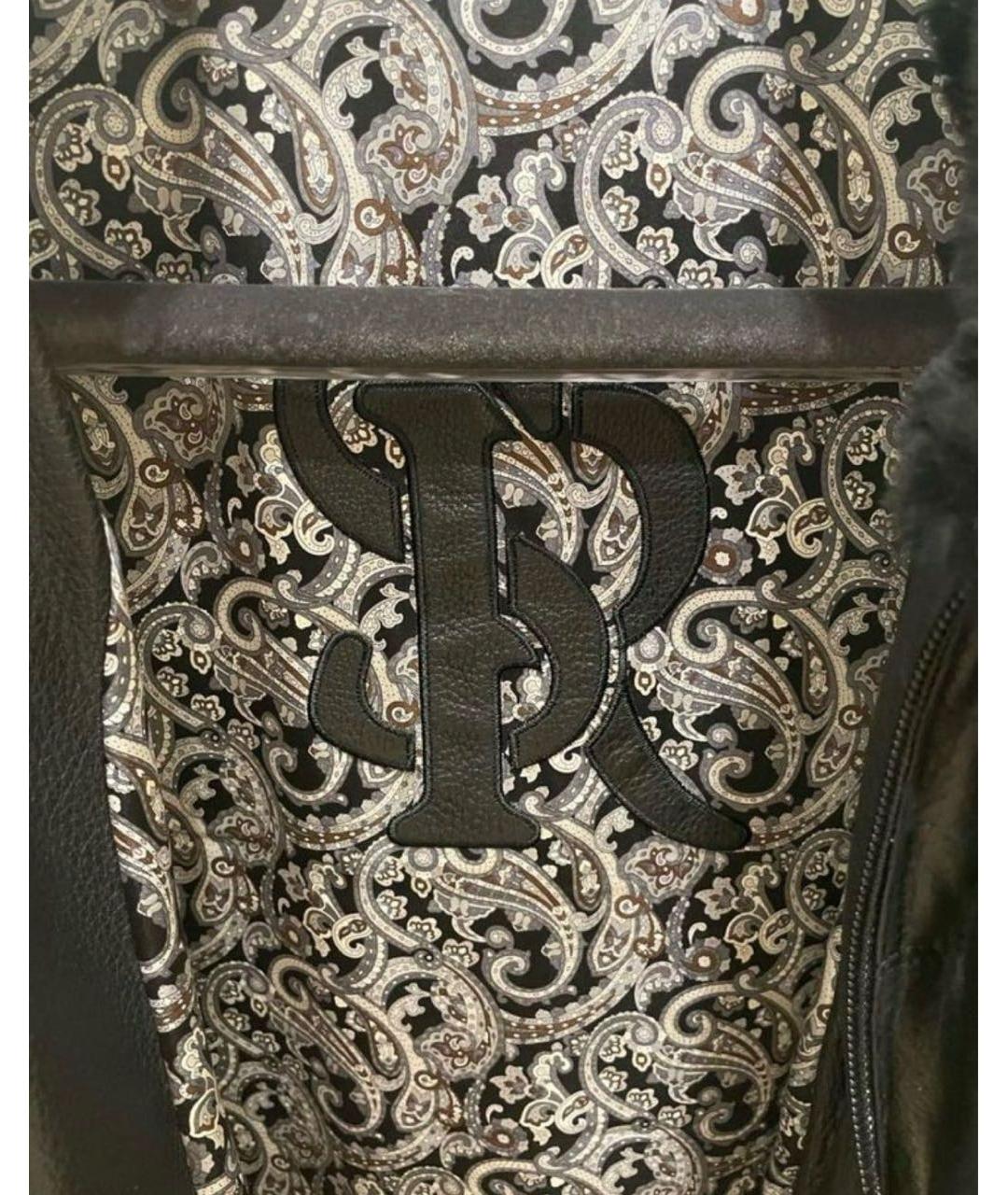 STEFANO RICCI Черная кожаная куртка, фото 4