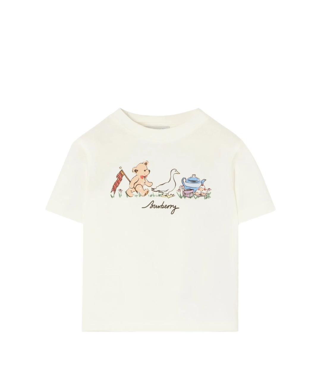 BURBERRY Белый хлопковый футболка / топ, фото 1