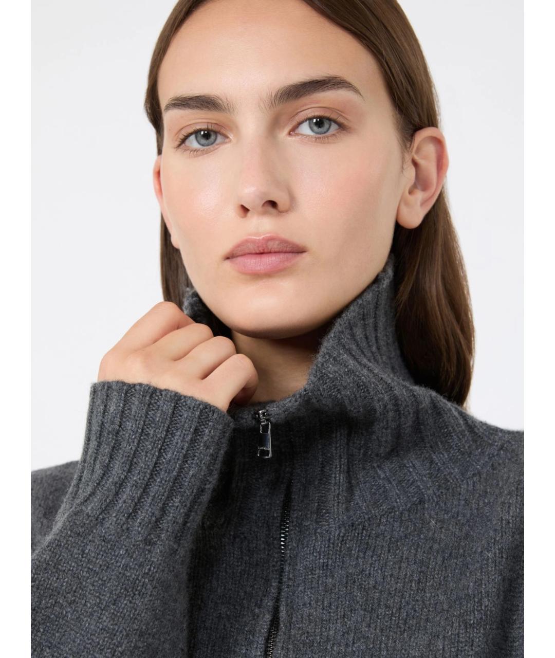 MAX MARA Серый кашемировый джемпер / свитер, фото 5