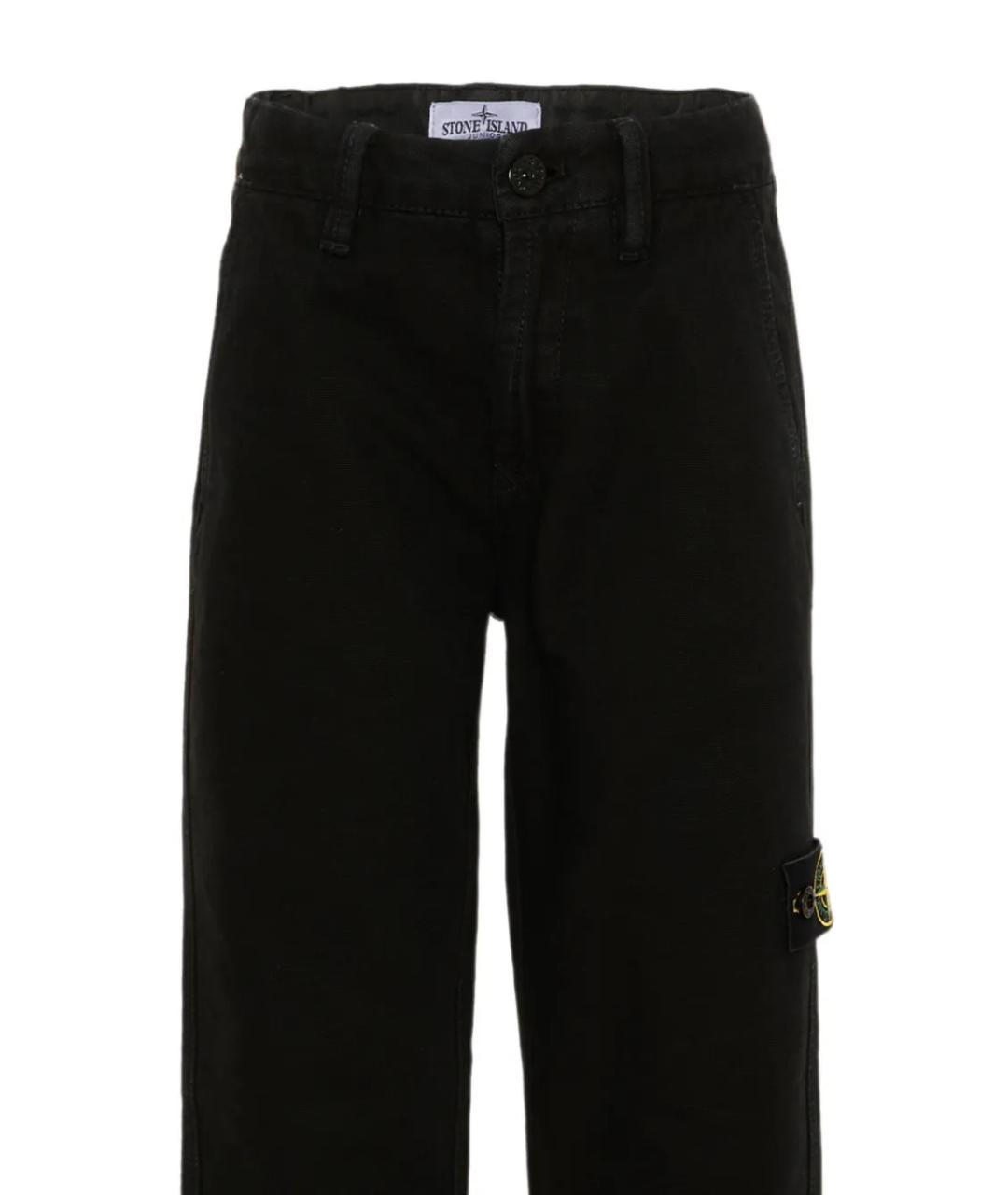 STONE ISLAND Черные хлопковые брюки и шорты, фото 4