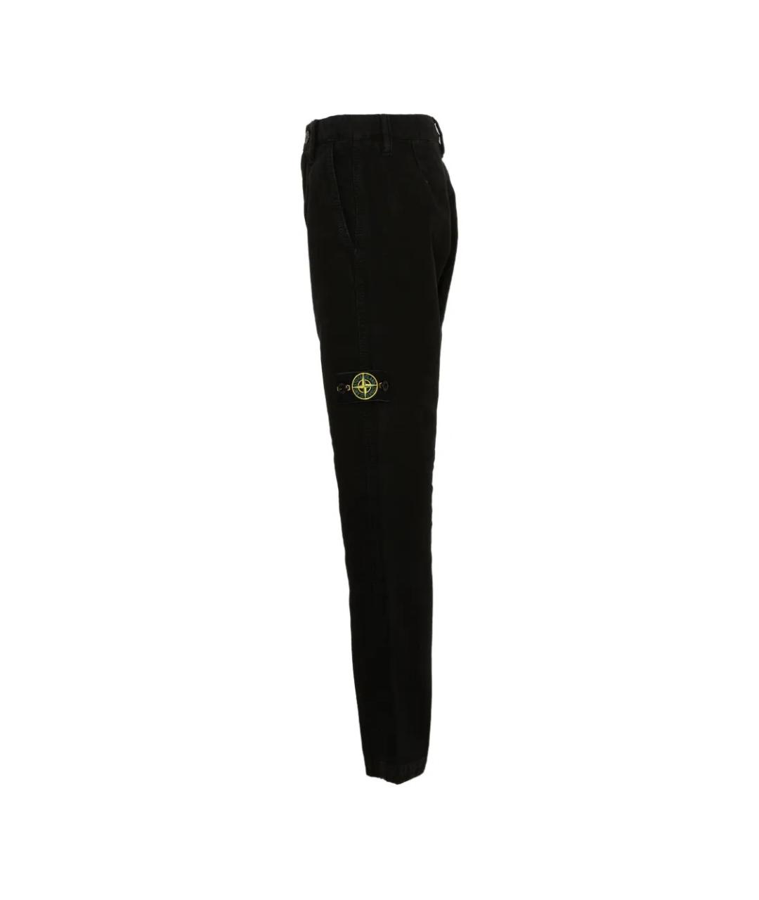 STONE ISLAND Черные хлопковые брюки и шорты, фото 3