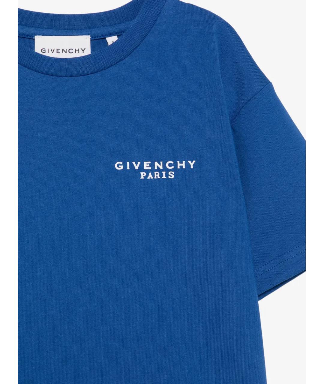 GIVENCHY Синяя хлопковая детская футболка, фото 3