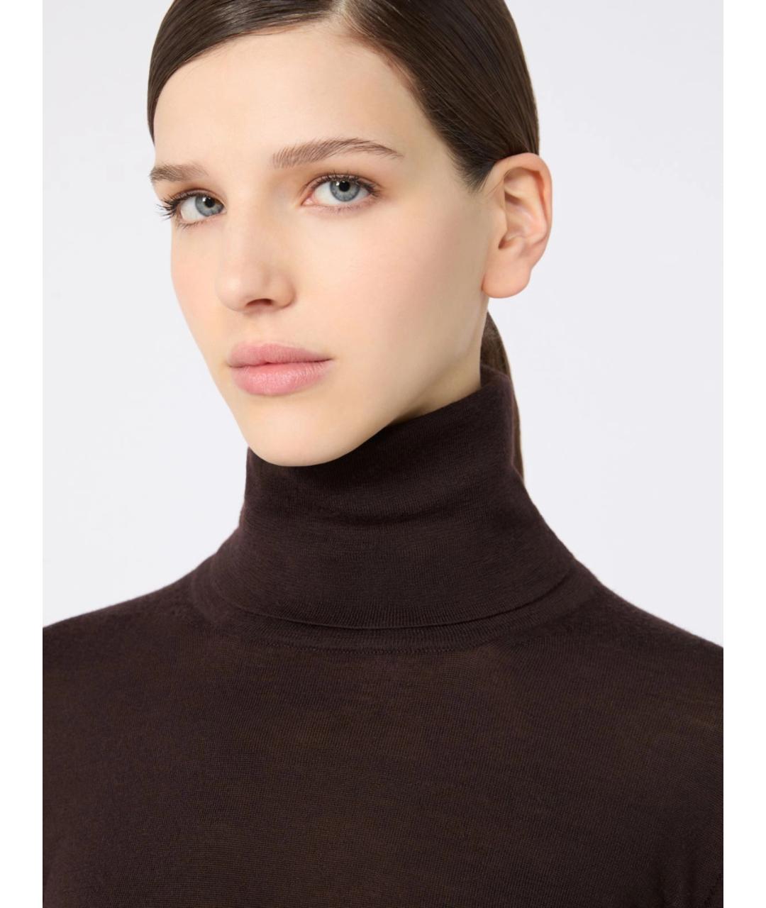 MAX MARA Коричневая шерстяная водолазка, фото 5