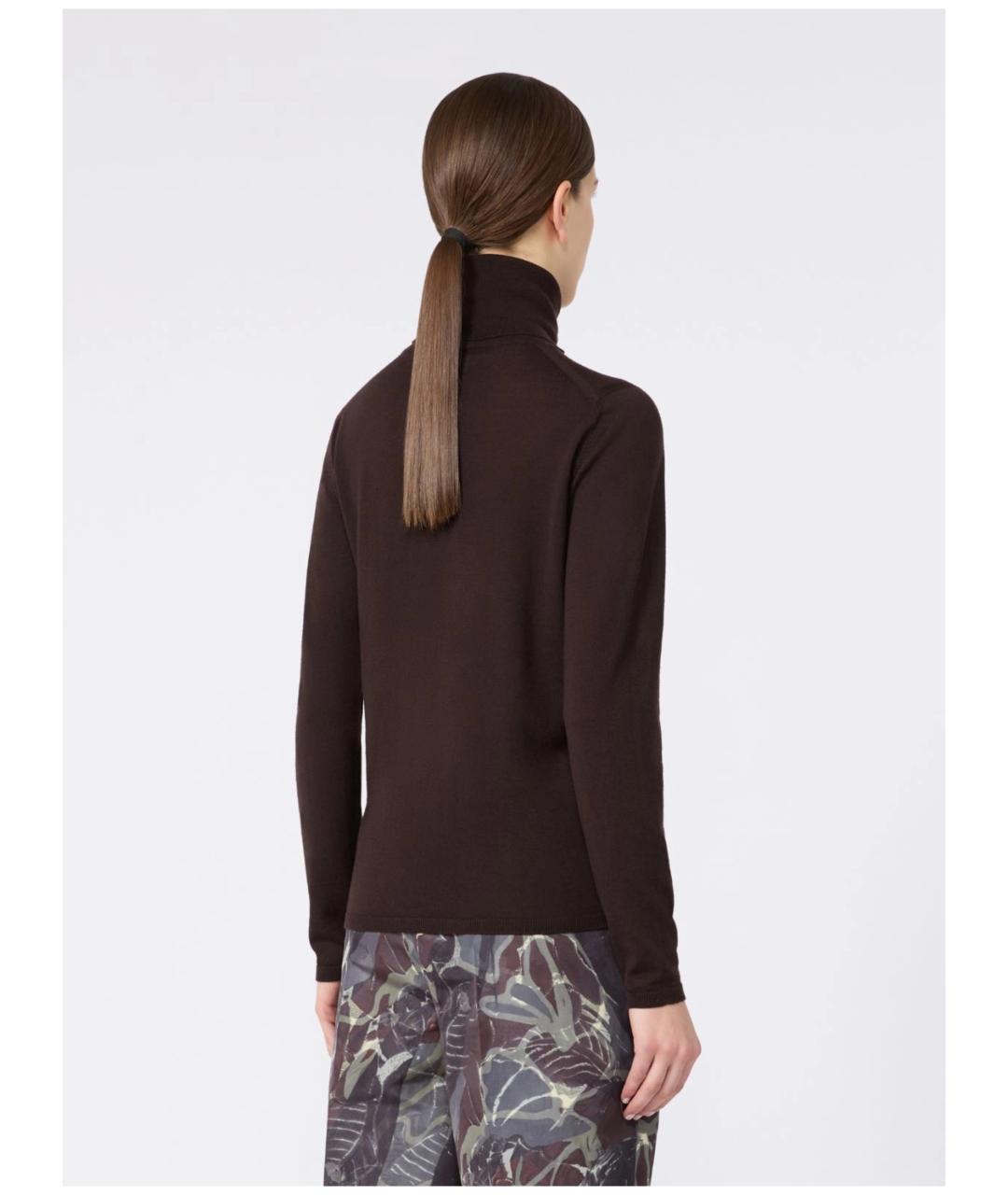 MAX MARA Коричневая шерстяная водолазка, фото 4