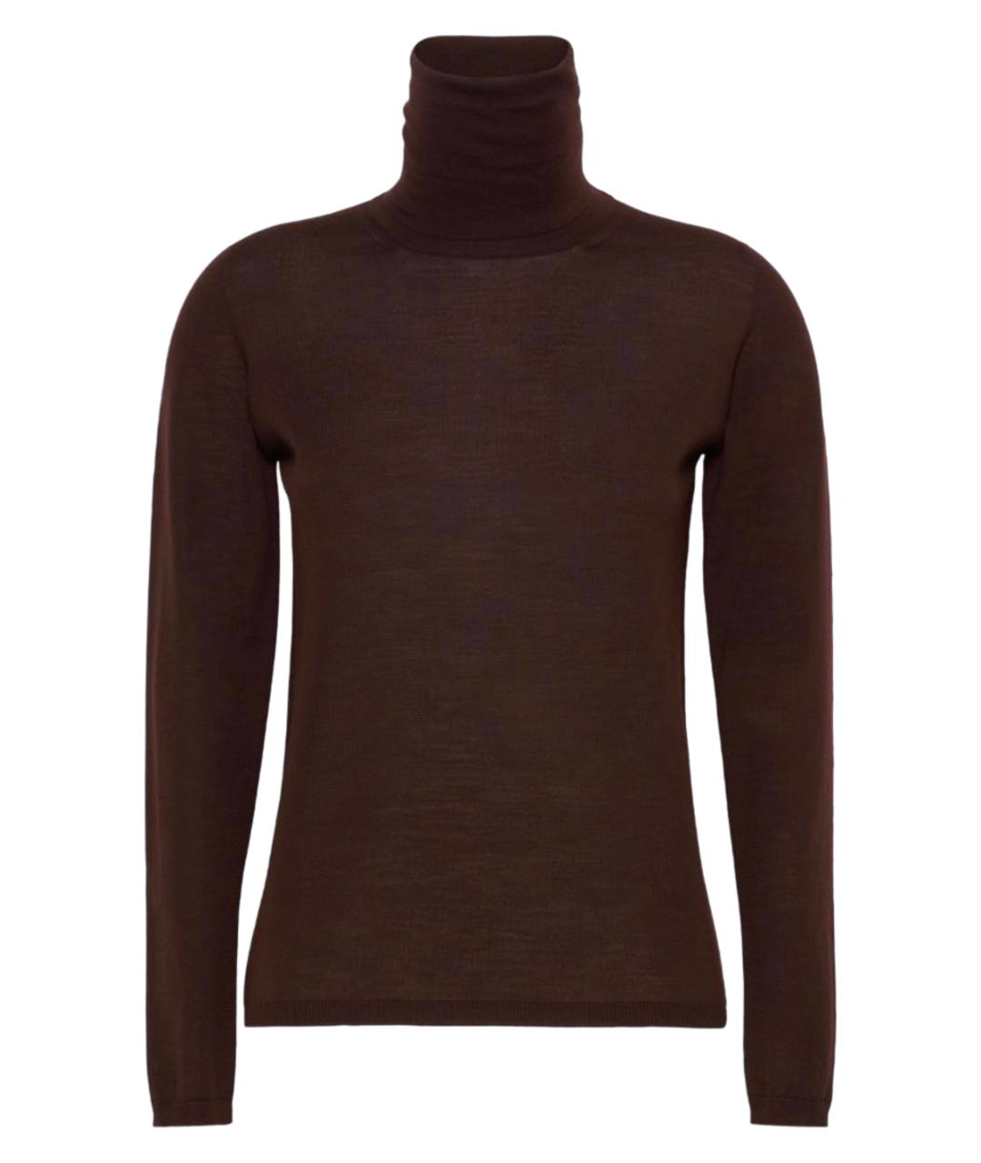 MAX MARA Коричневая шерстяная водолазка, фото 1