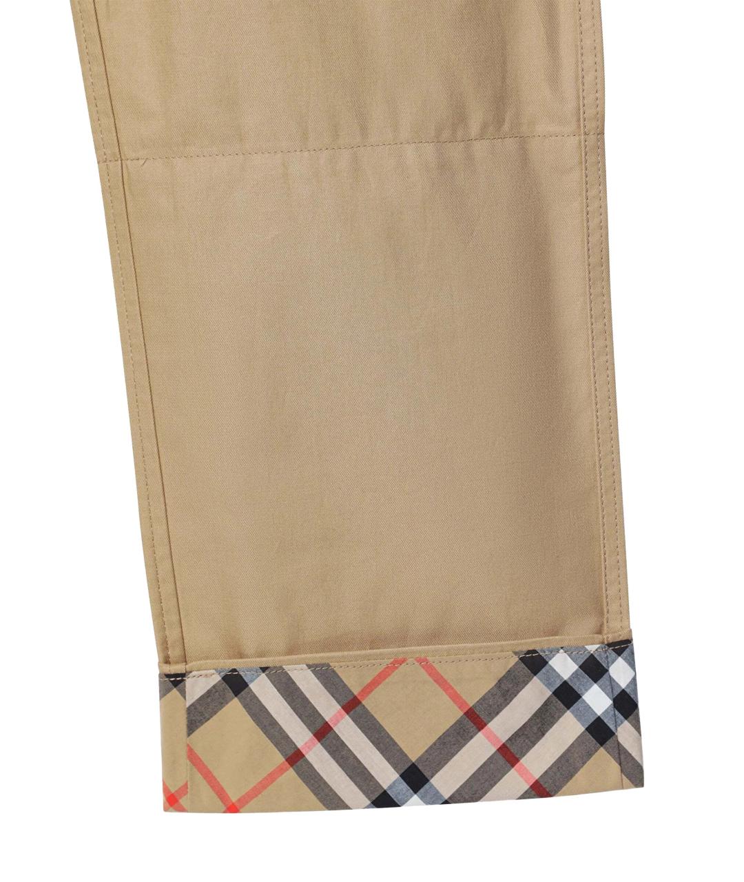 BURBERRY Бежевые хлопковые брюки и шорты, фото 3