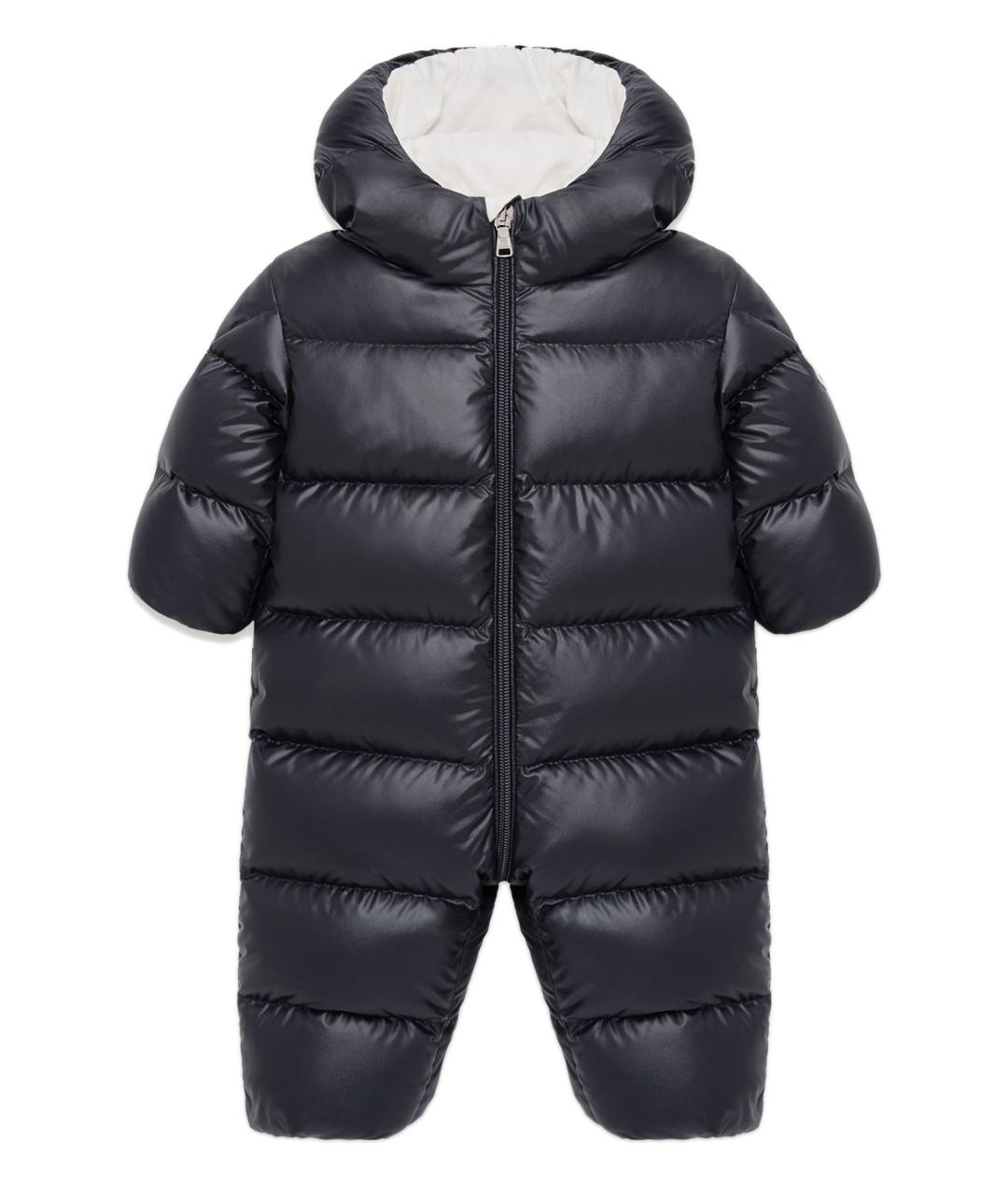 MONCLER KIDS Темно-синий полиэстеровый комбинезон, фото 1