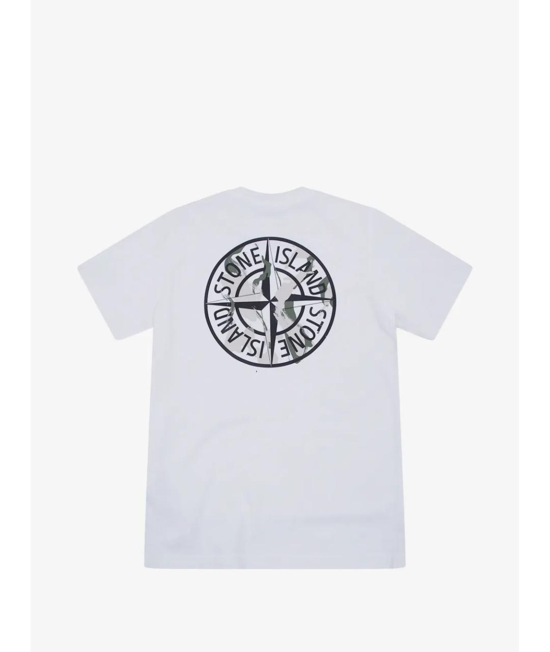 STONE ISLAND Белая хлопковая детская футболка, фото 2