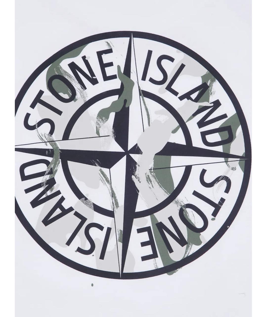 STONE ISLAND Белая хлопковая детская футболка, фото 3