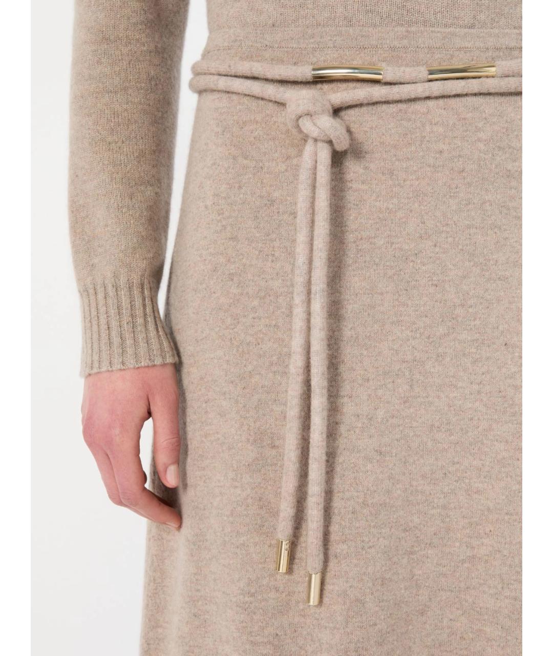 MAX MARA Бежевая кашемировая юбка макси, фото 5