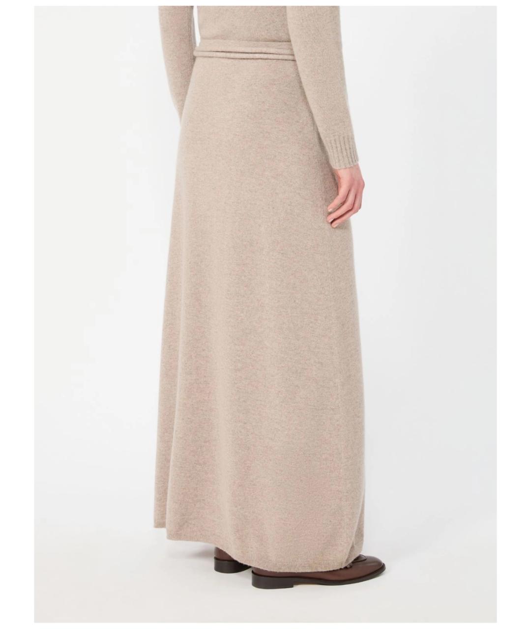 MAX MARA Бежевая кашемировая юбка макси, фото 4