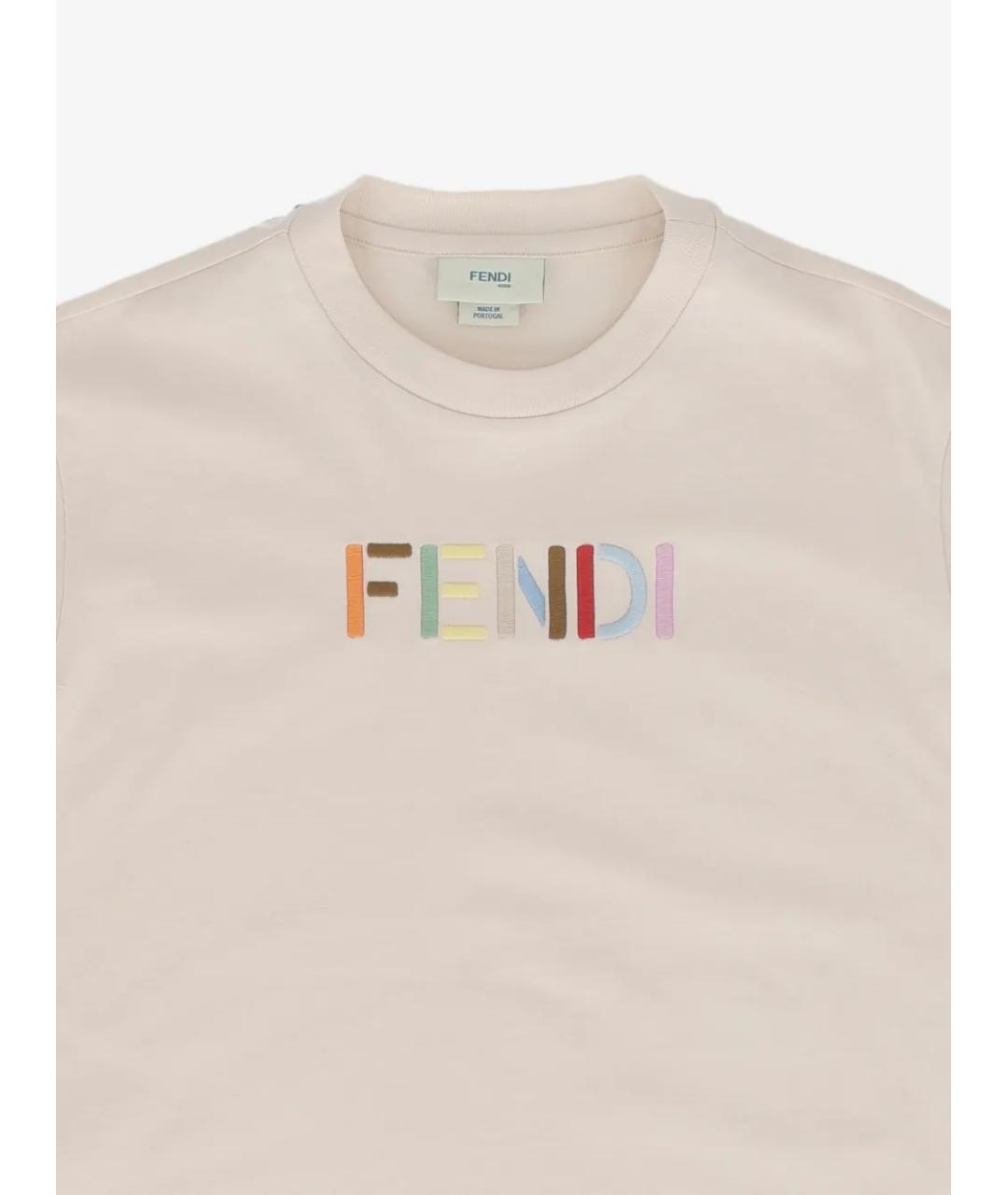 FENDI Бежевый хлопковый детская футболка / топ, фото 3