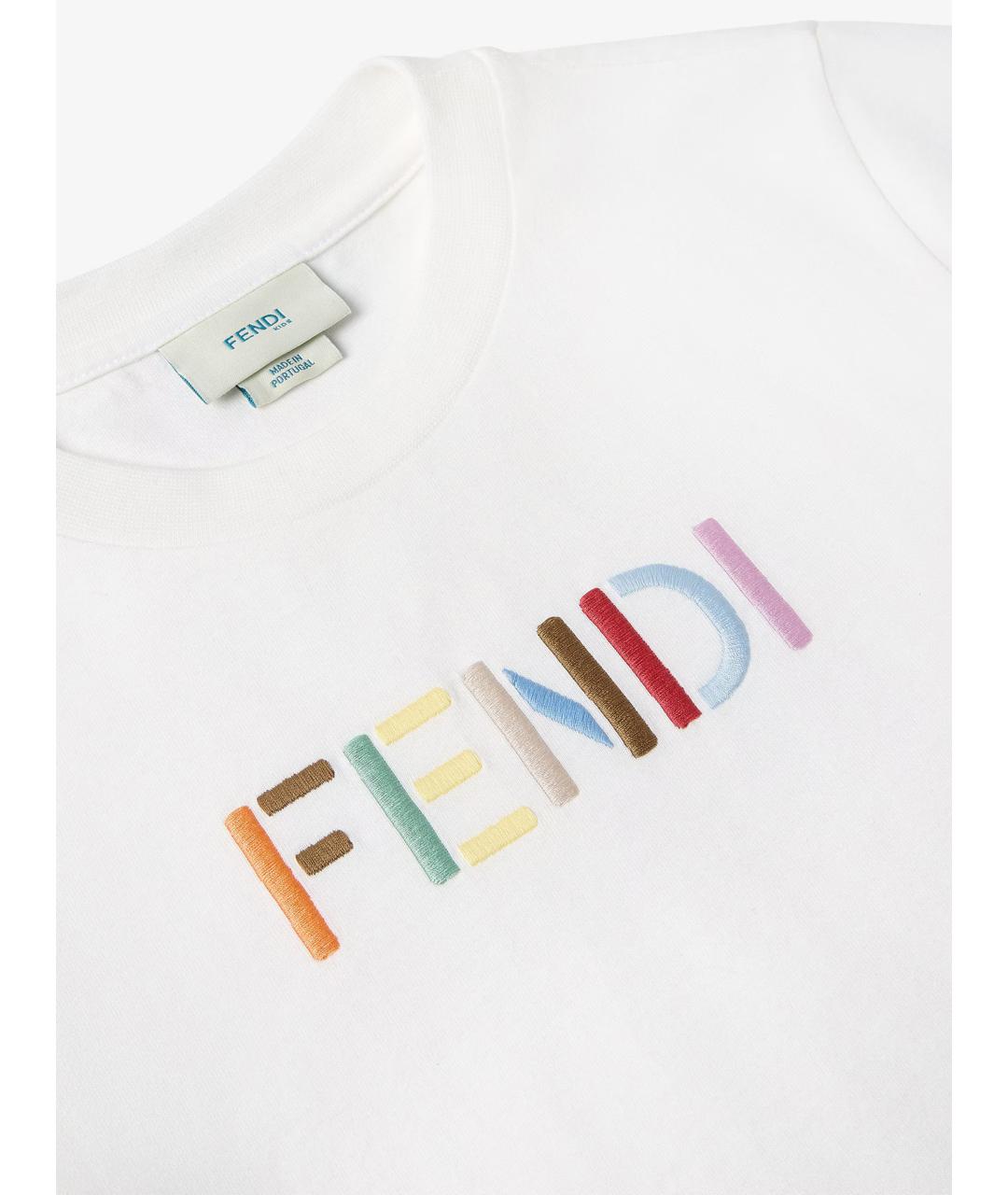 FENDI Белый хлопковый детская футболка / топ, фото 3