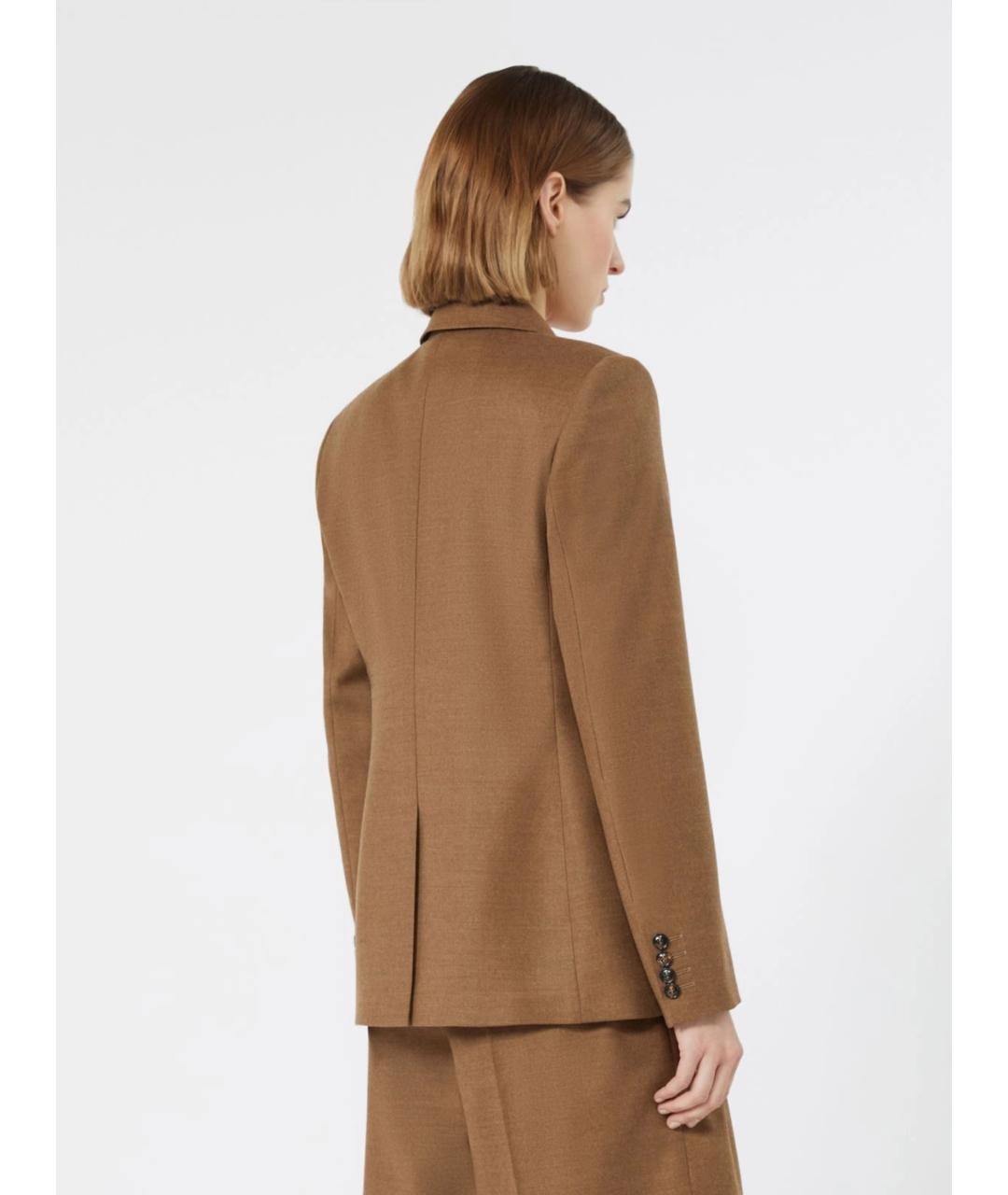 MAX MARA STUDIO Коричневый шерстяной жакет/пиджак, фото 4