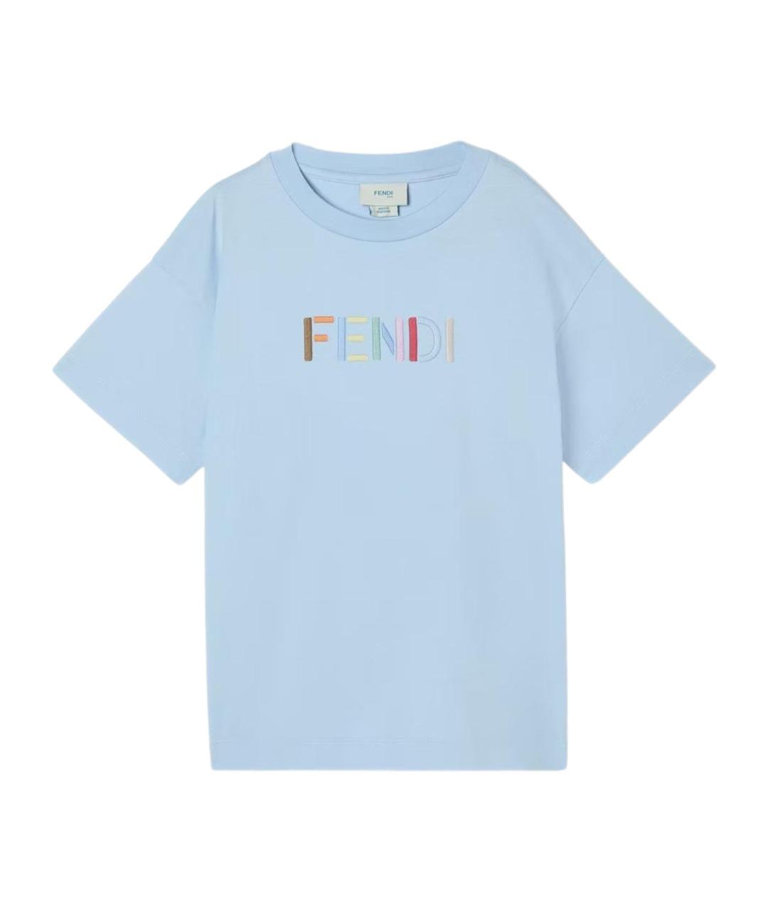 FENDI Голубой хлопковый детская футболка / топ, фото 1