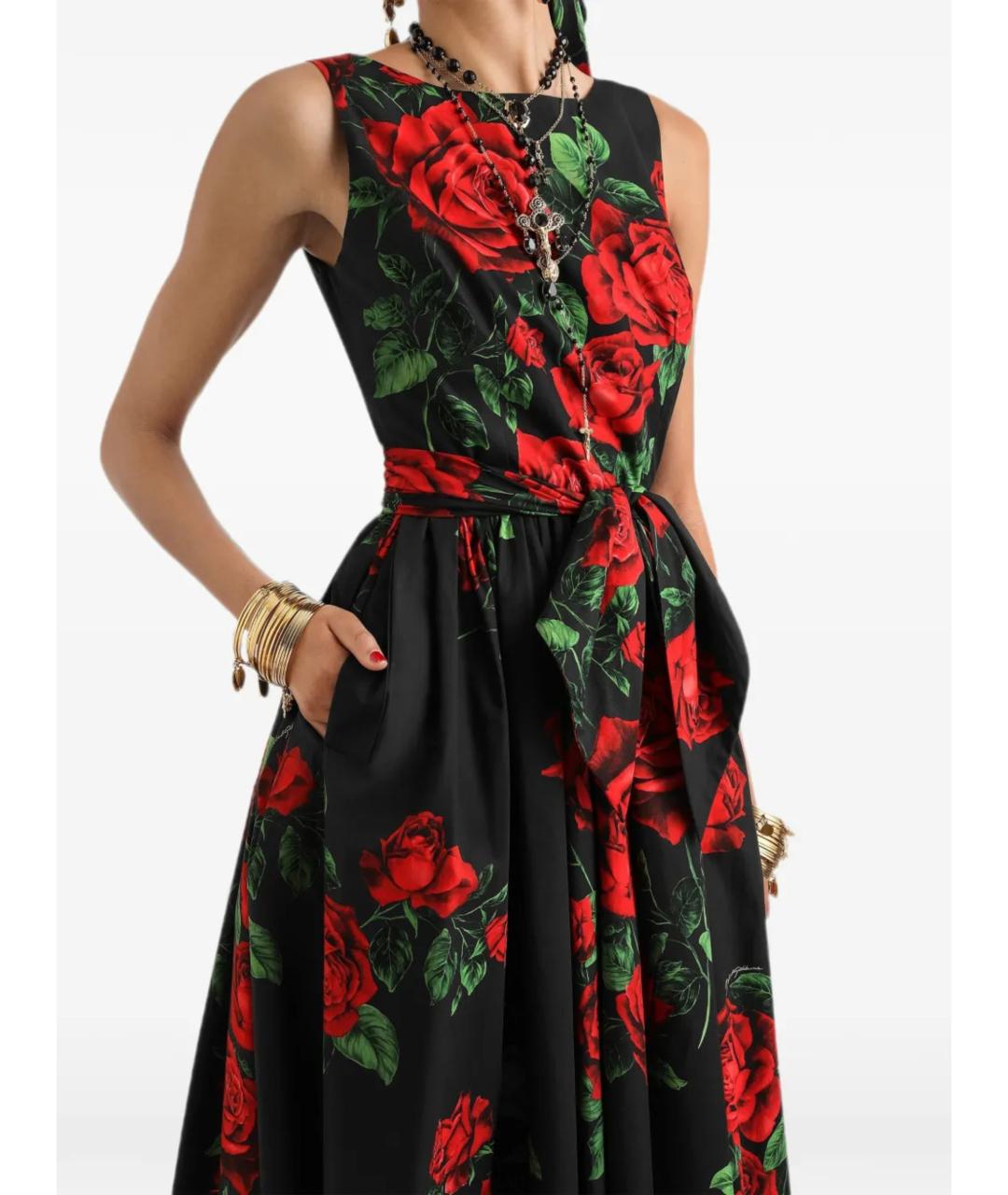 DOLCE&GABBANA Черное хлопковое платье, фото 5