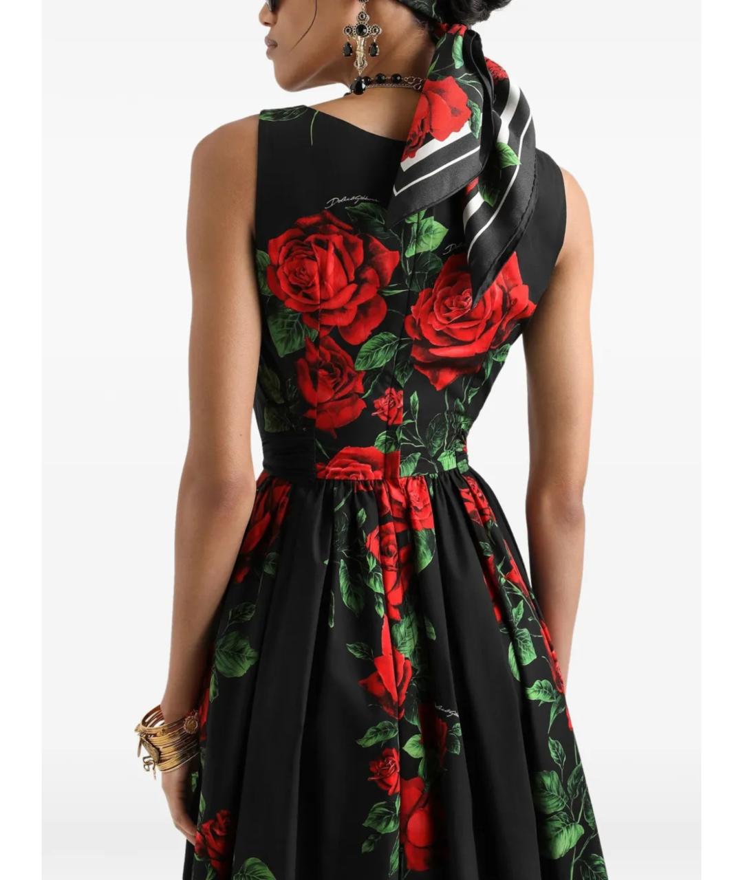 DOLCE&GABBANA Черное хлопковое платье, фото 4