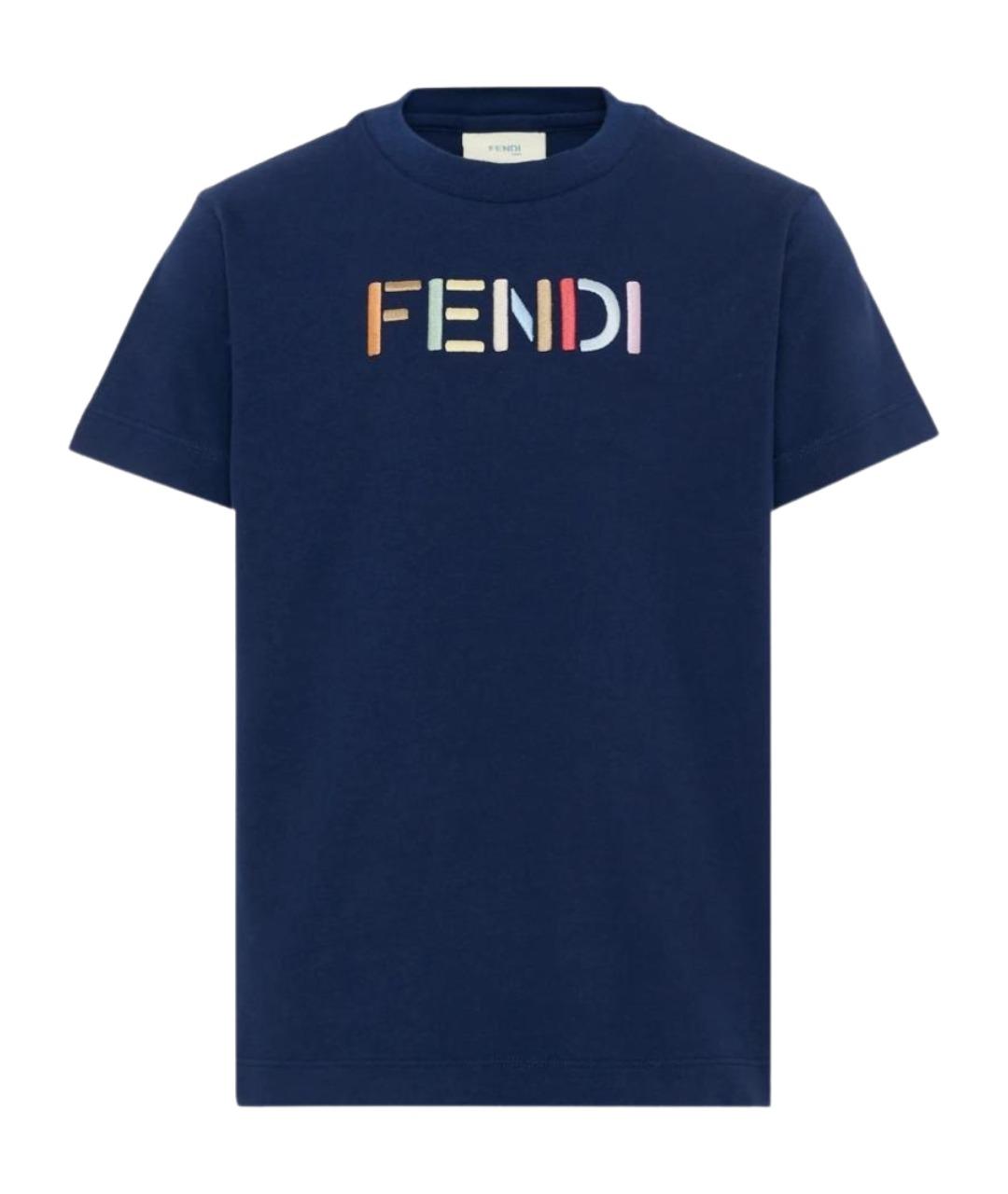 FENDI Темно-синий хлопковый детская футболка / топ, фото 1