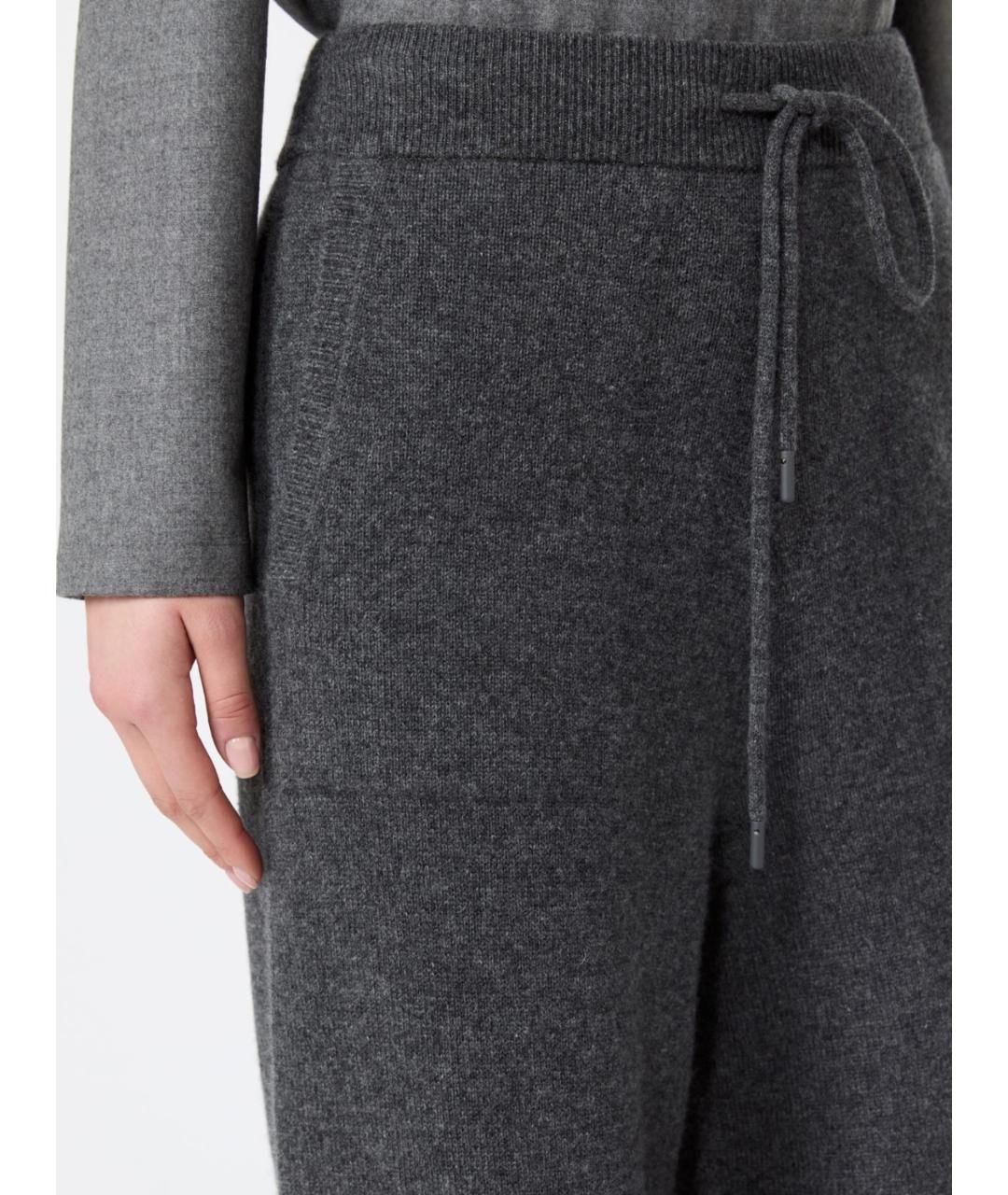 MAX MARA Серые кашемировые брюки широкие, фото 4