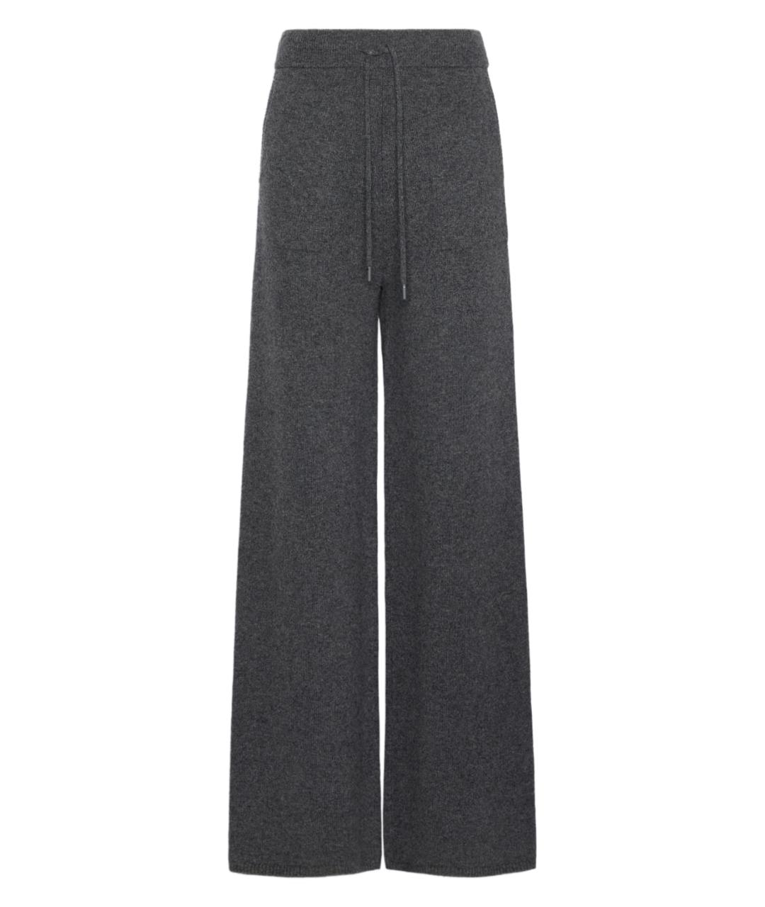 MAX MARA Серые кашемировые брюки широкие, фото 1