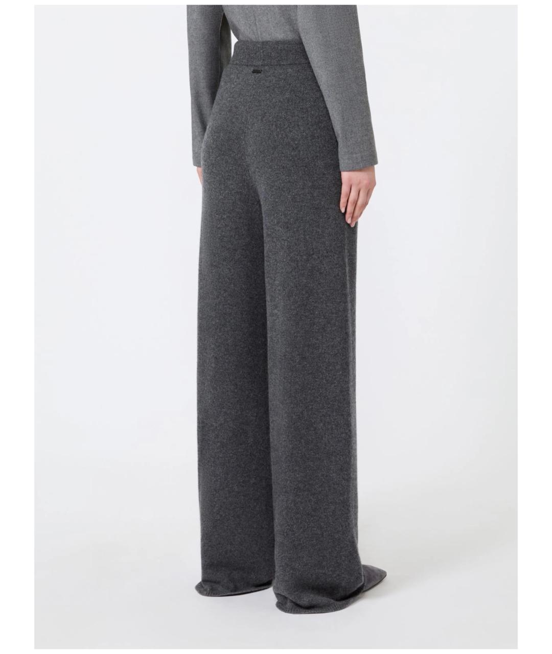 MAX MARA Серые кашемировые брюки широкие, фото 3