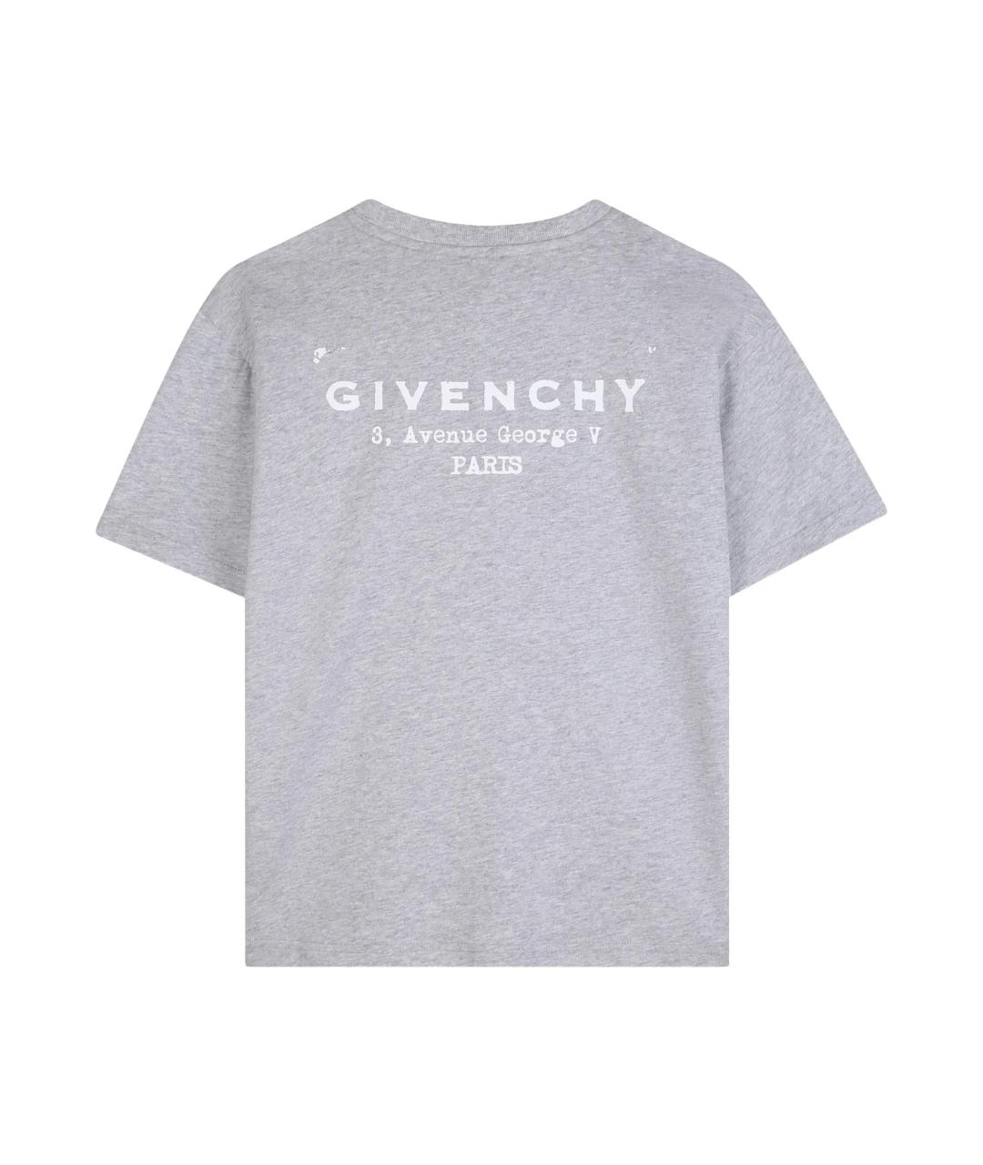 GIVENCHY Серая хлопковая детская футболка, фото 2