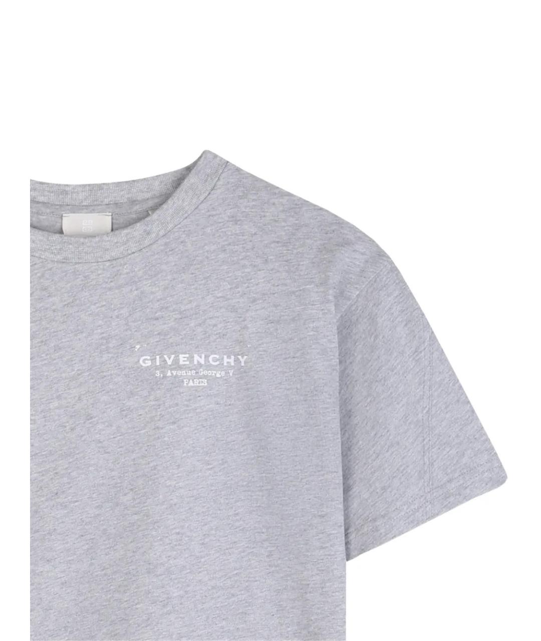 GIVENCHY Серая хлопковая детская футболка, фото 3